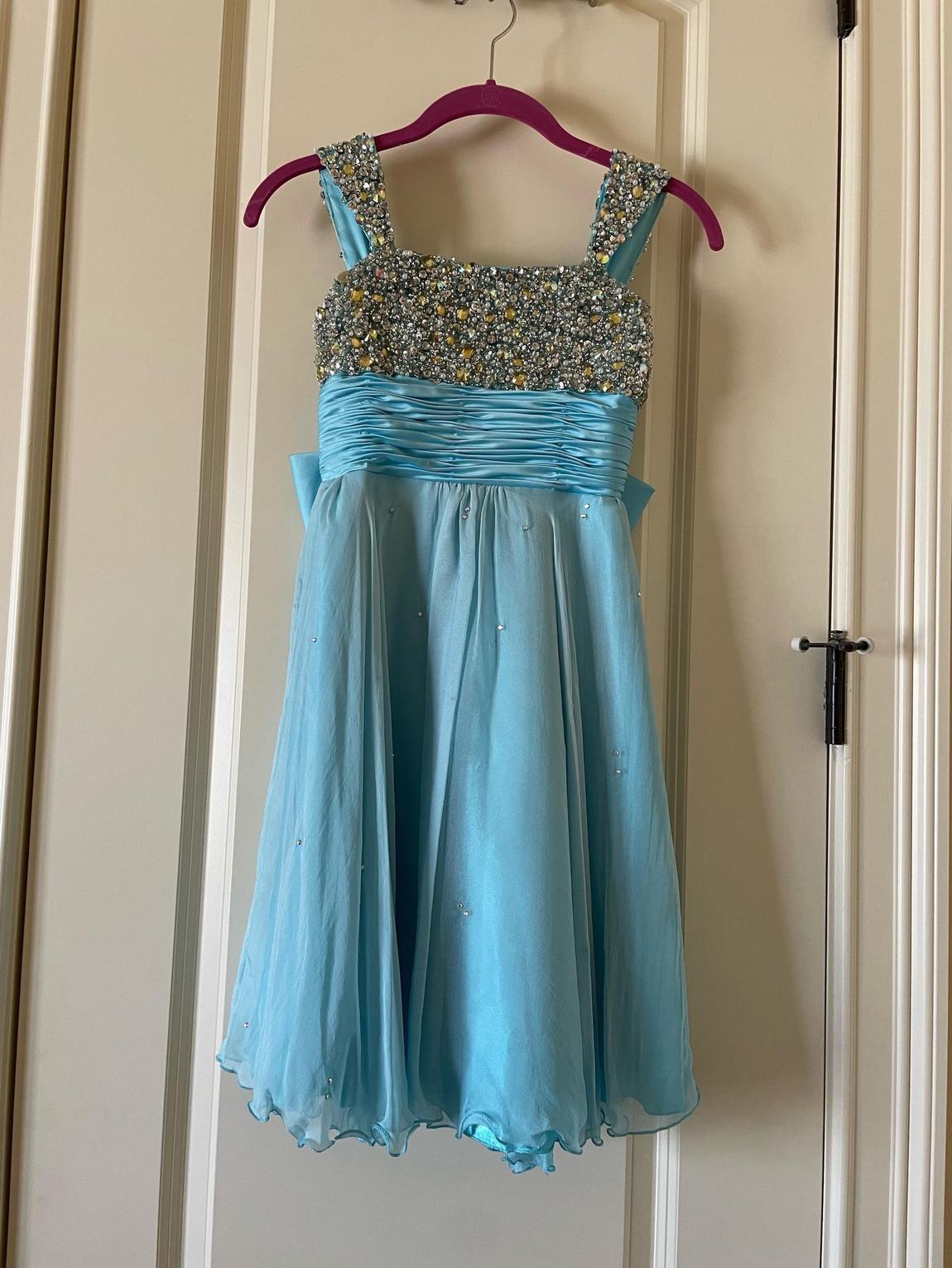 Sherri Hill Girls Size 10 Blue A-line Dress on Queenly