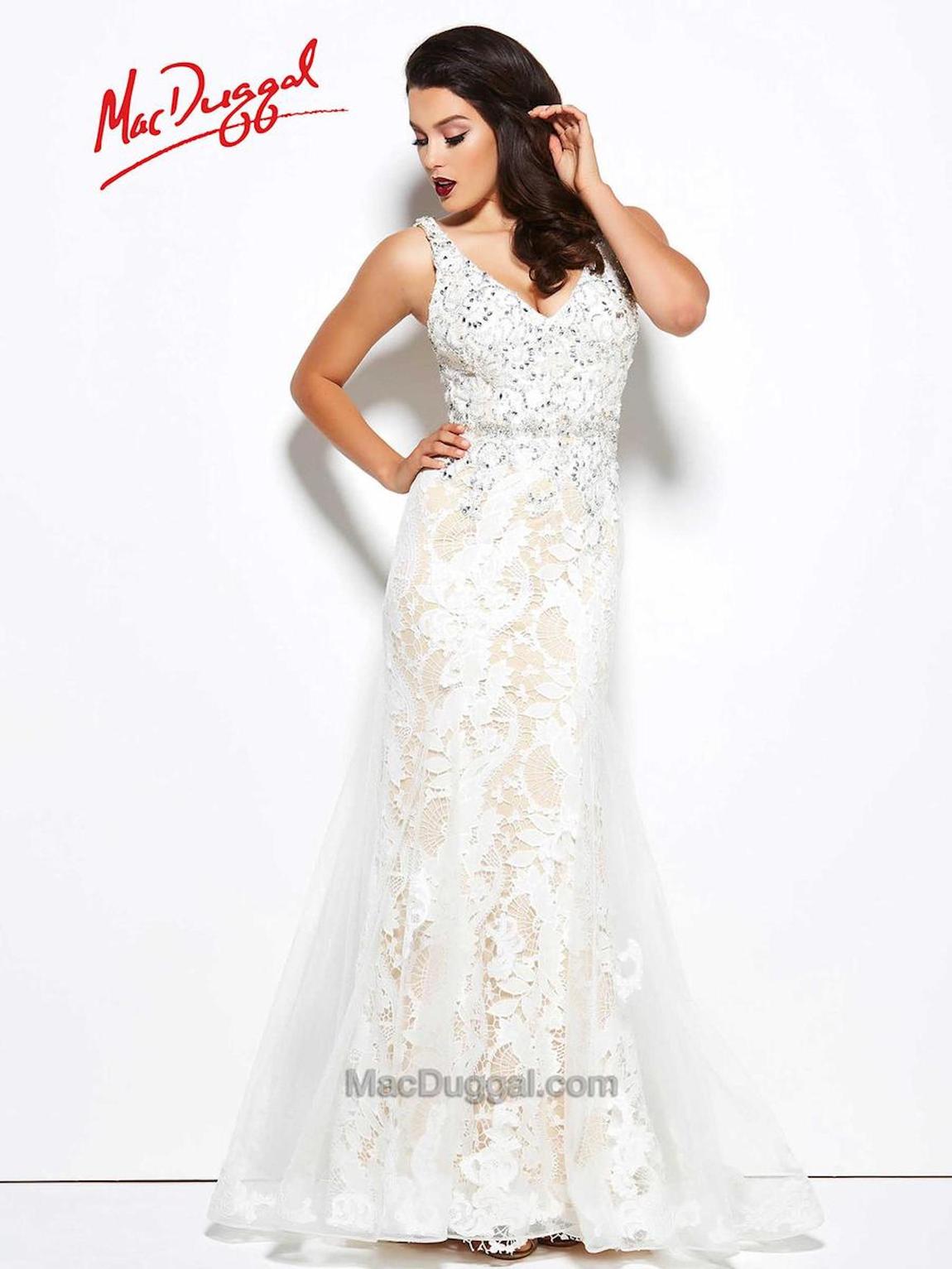Style 50307R Mac Duggal Size 2 Pageant White Floor Length Maxi on Queenly