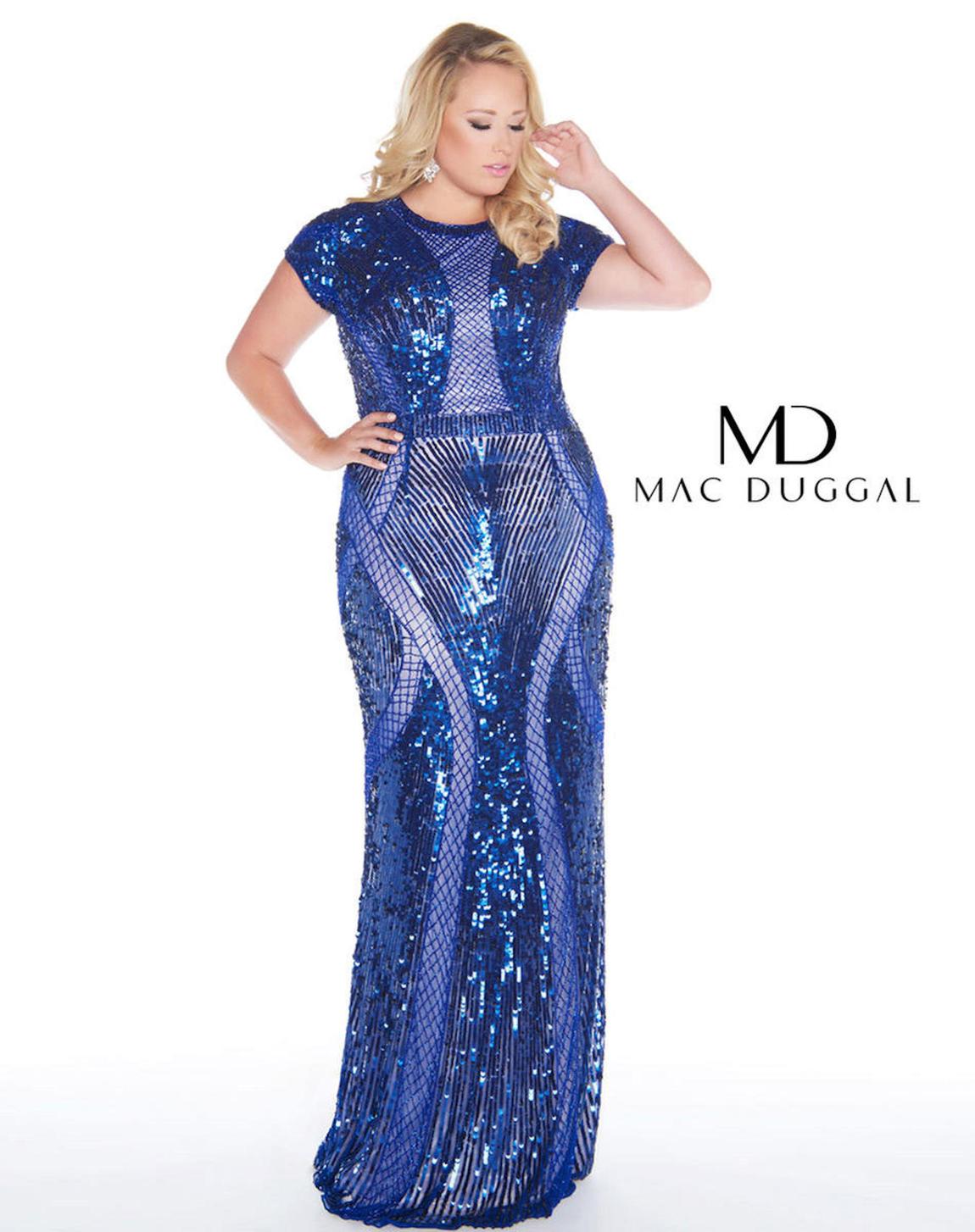 Style 4676F Mac Duggal Plus Size 20 Pageant Blue Floor Length Maxi on Queenly