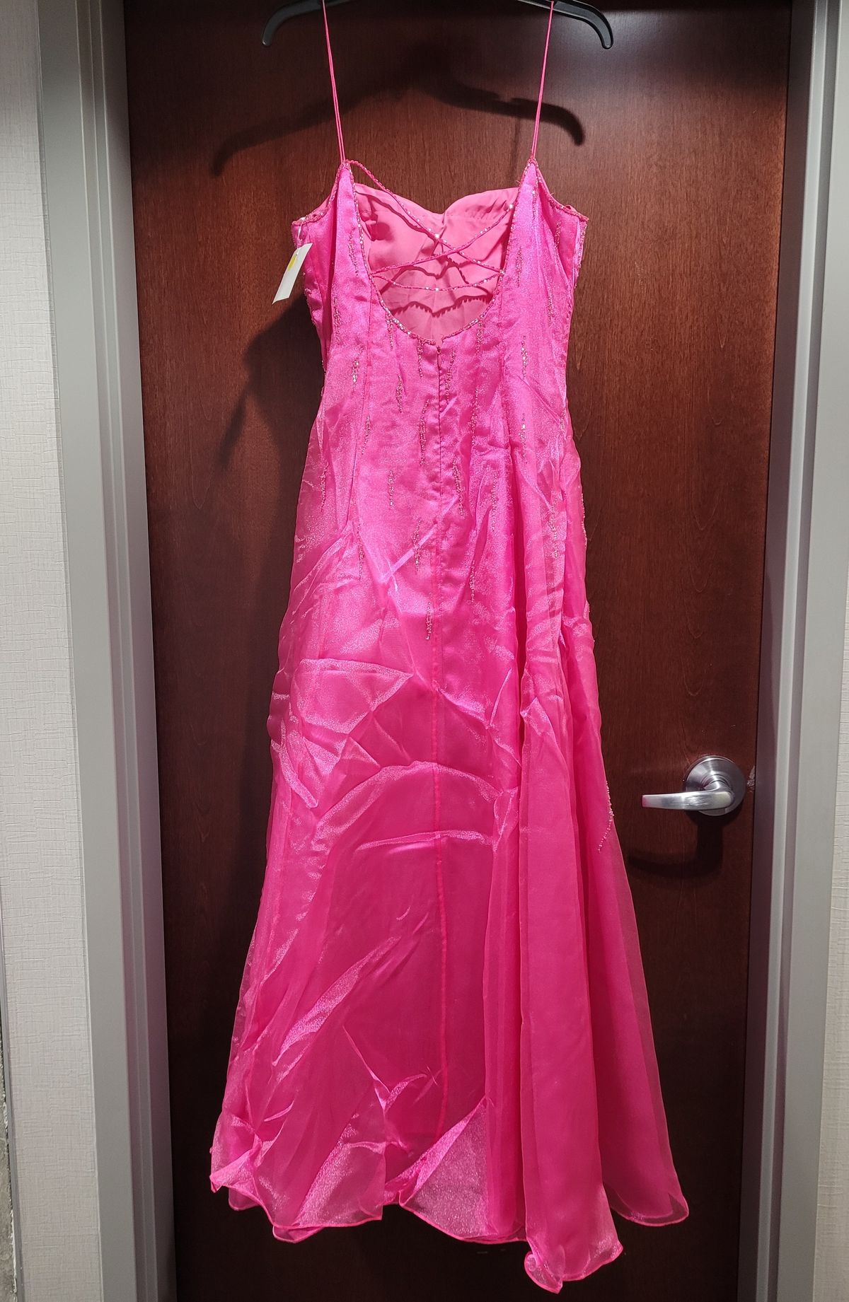 Precious Formals Size 12 Prom Sequined Hot Pink A-line Dress on Queenly