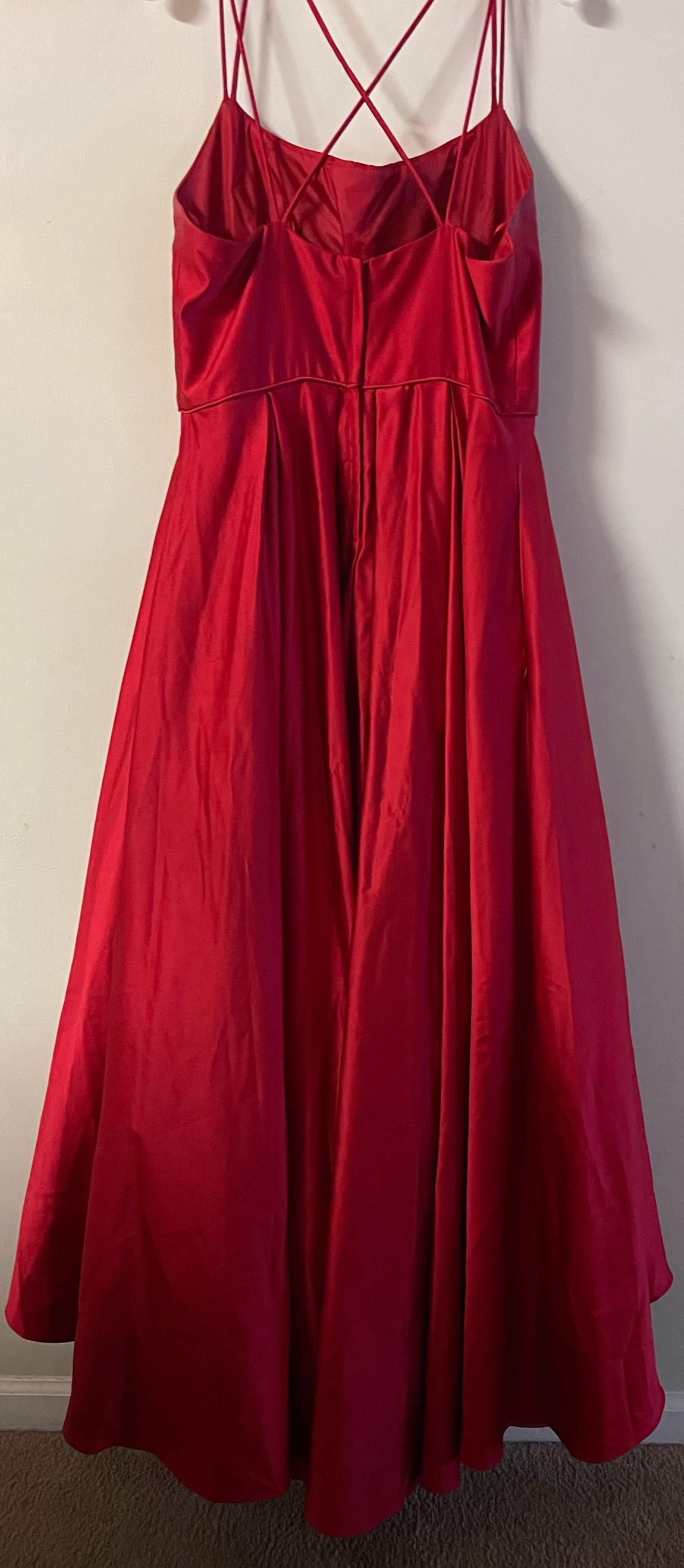 Size 14 Prom Red Ball Gown on Queenly