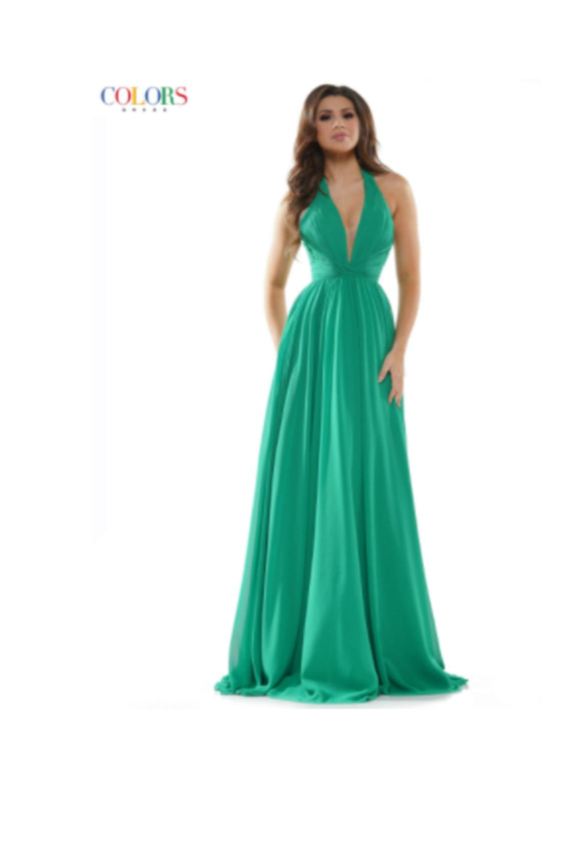 Style G972 Colors Size 2 Prom Plunge Green A-line Dress on Queenly
