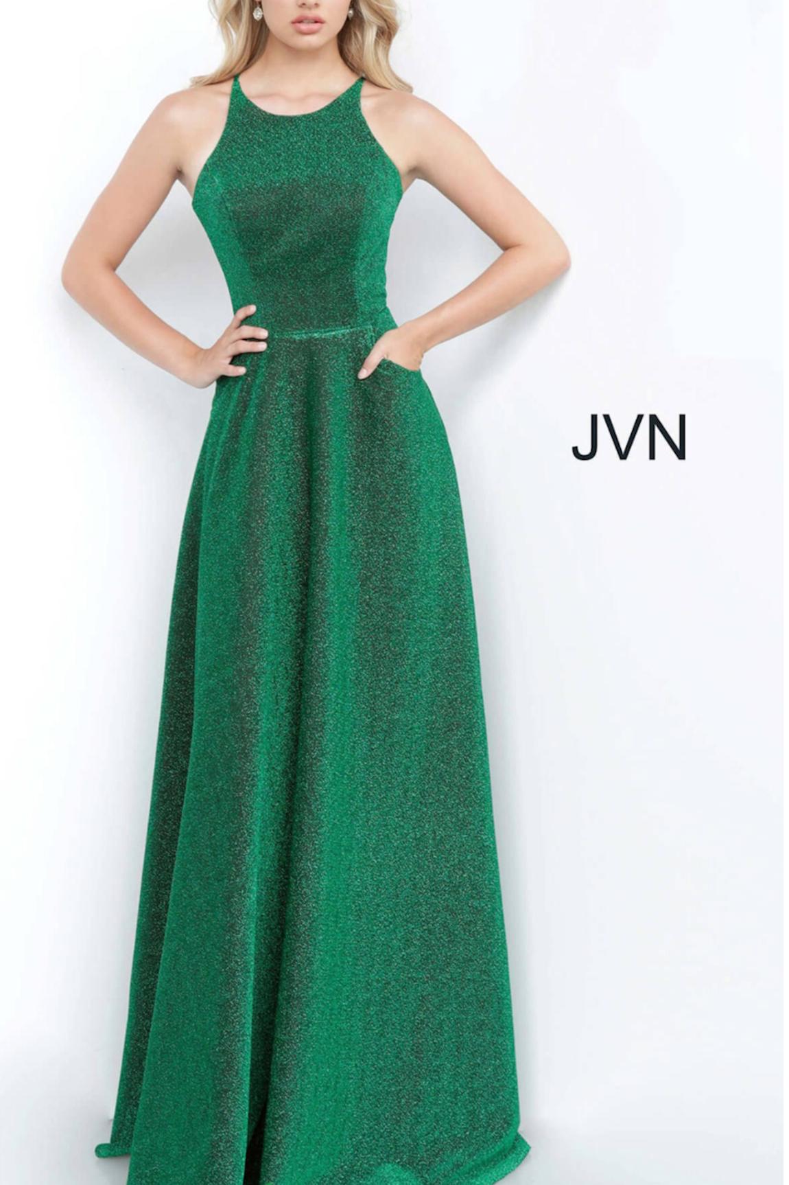 Style JVN2310 Jovani Size 8 Prom Emerald Green Floor Length Maxi on Queenly