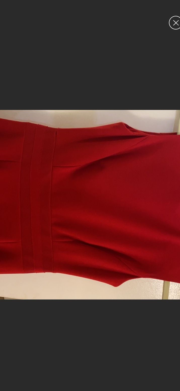 Calvin Klein Size 2 Sheer Red A-line Dress on Queenly