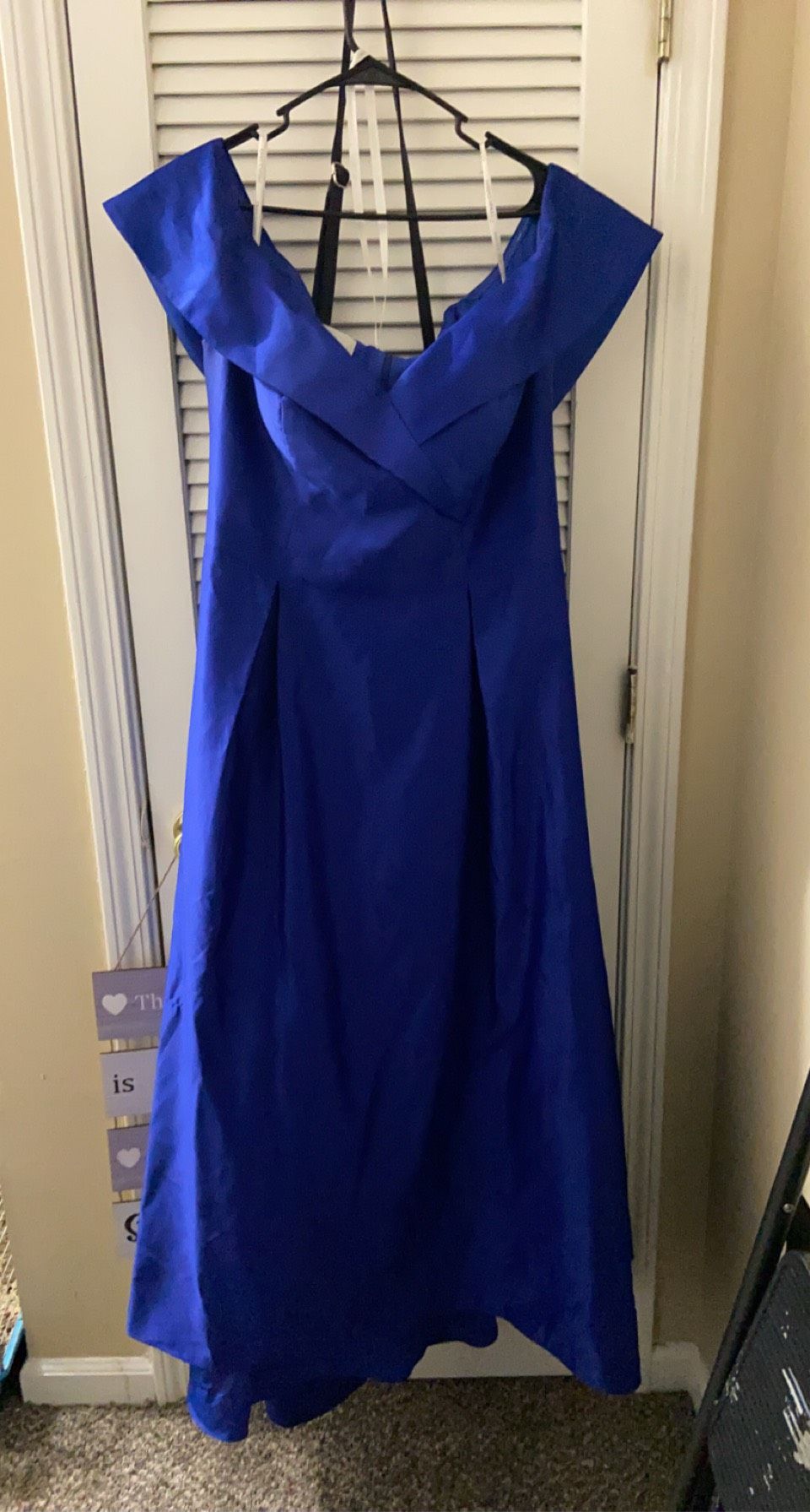 Oleg Cassini Plus Size 18 Blue Ball Gown on Queenly