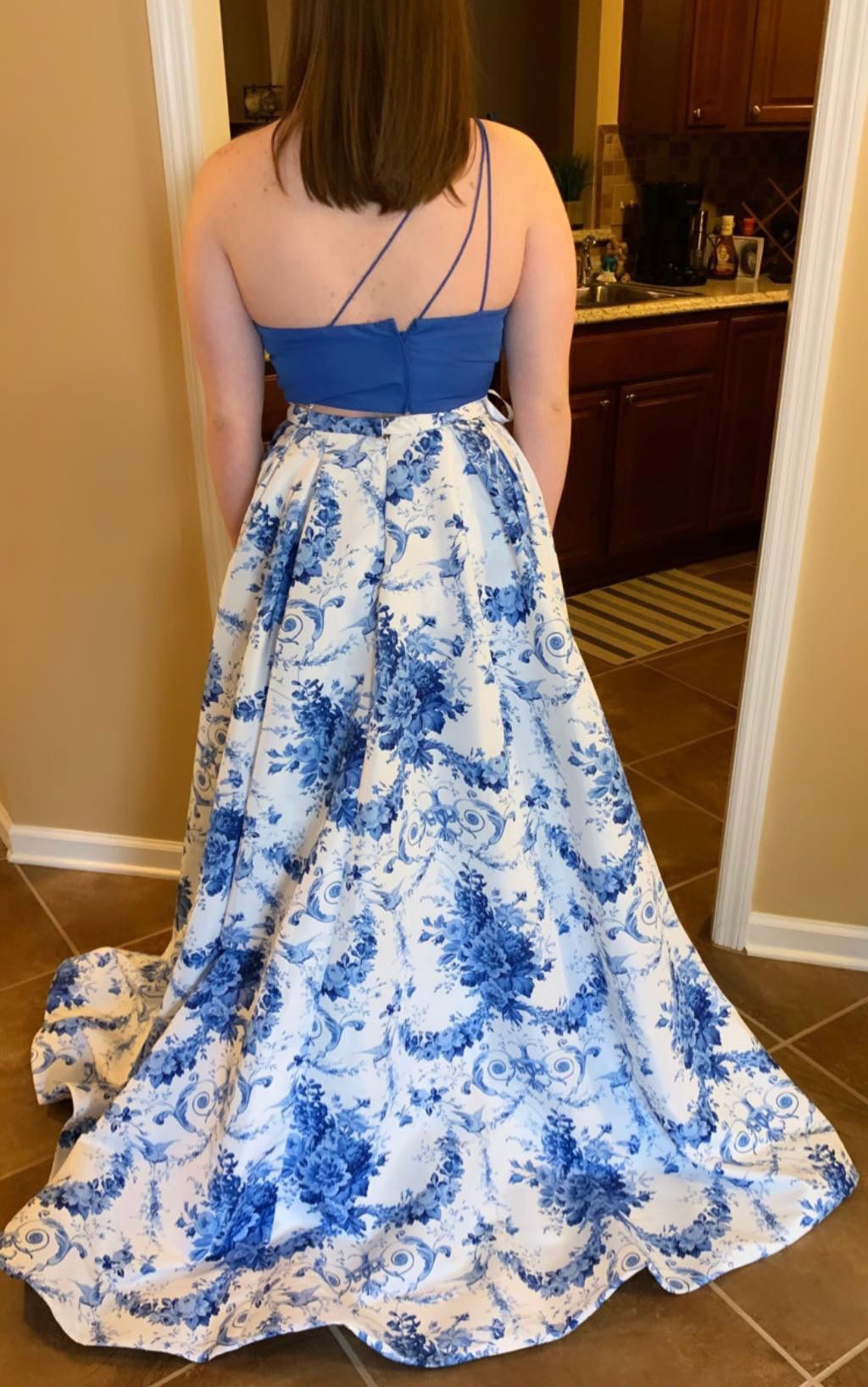 Sherri Hill Size 12 Prom Satin Multicolor Dress With Train on Queenly