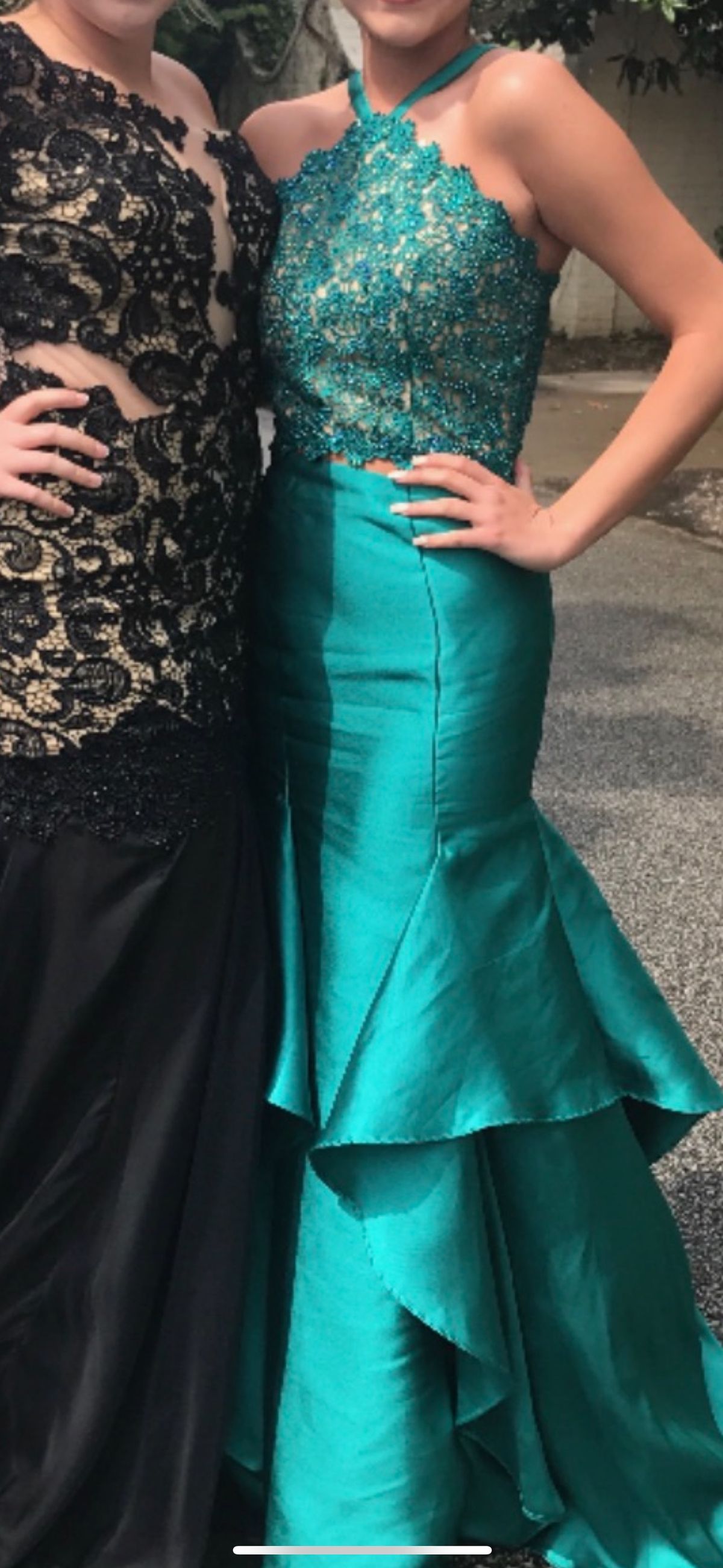 Alyce Paris Size 6 Prom Lace Emerald Green Mermaid Dress on Queenly