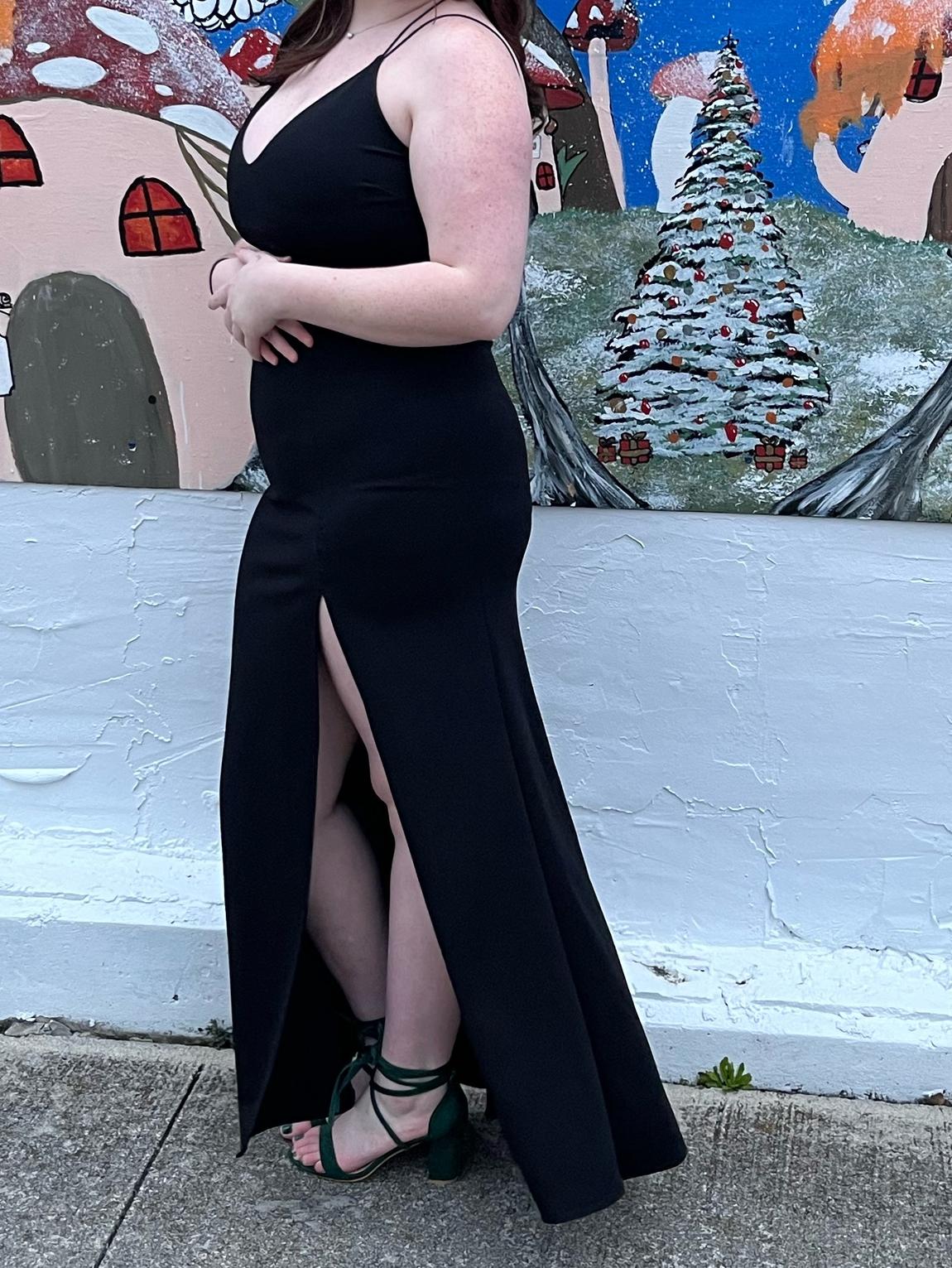 Windsor Size 12 Prom Black Side Slit Dress on Queenly