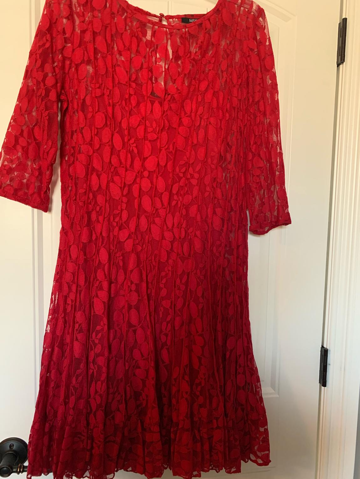 Mak Size 10 Homecoming Sheer Red A-line Dress on Queenly