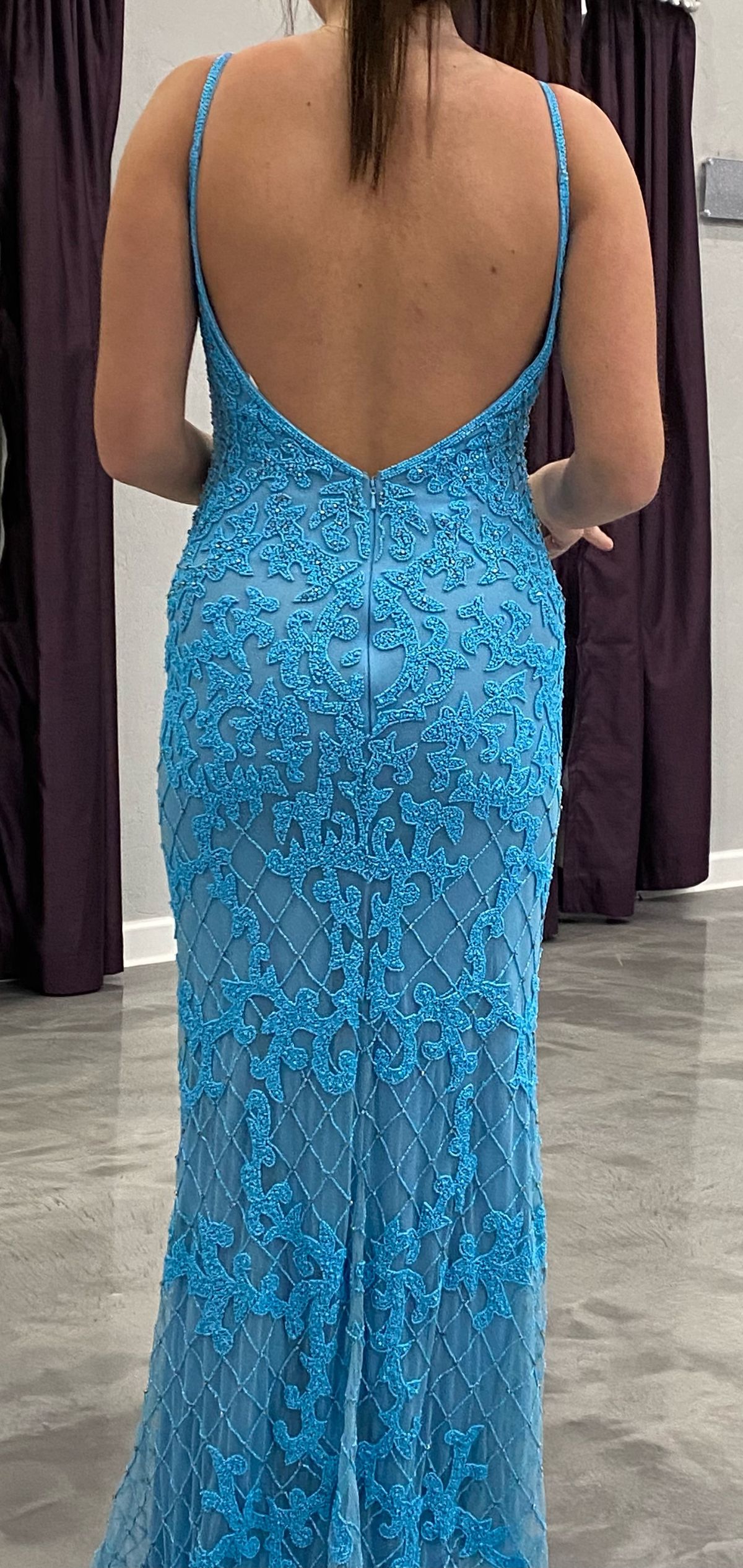 Primavera Size 4 Prom Sequined Light Blue Cocktail Dress on Queenly