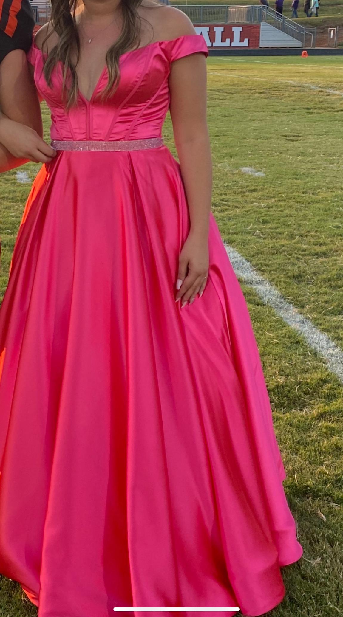 Size 10 Prom Pink Ball Gown on Queenly