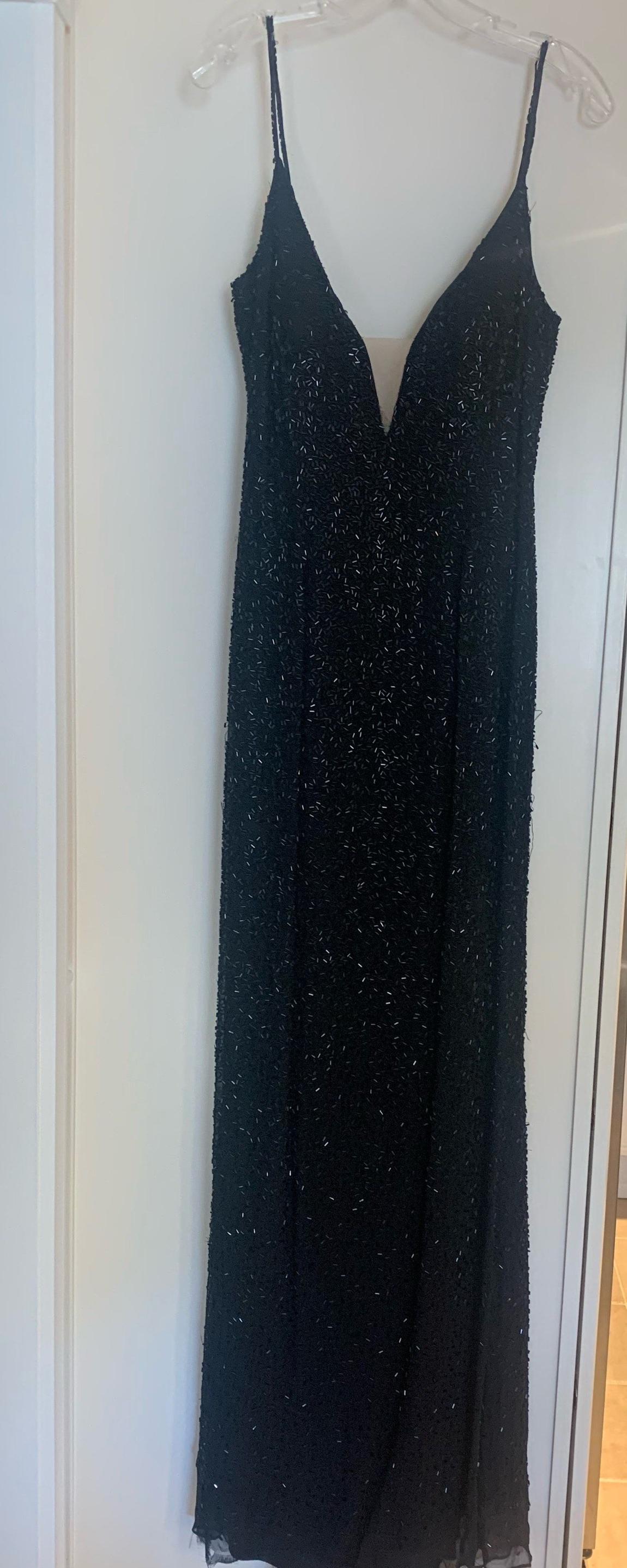 Sherri Hill Size 10 Sequined Black Floor Length Maxi on Queenly