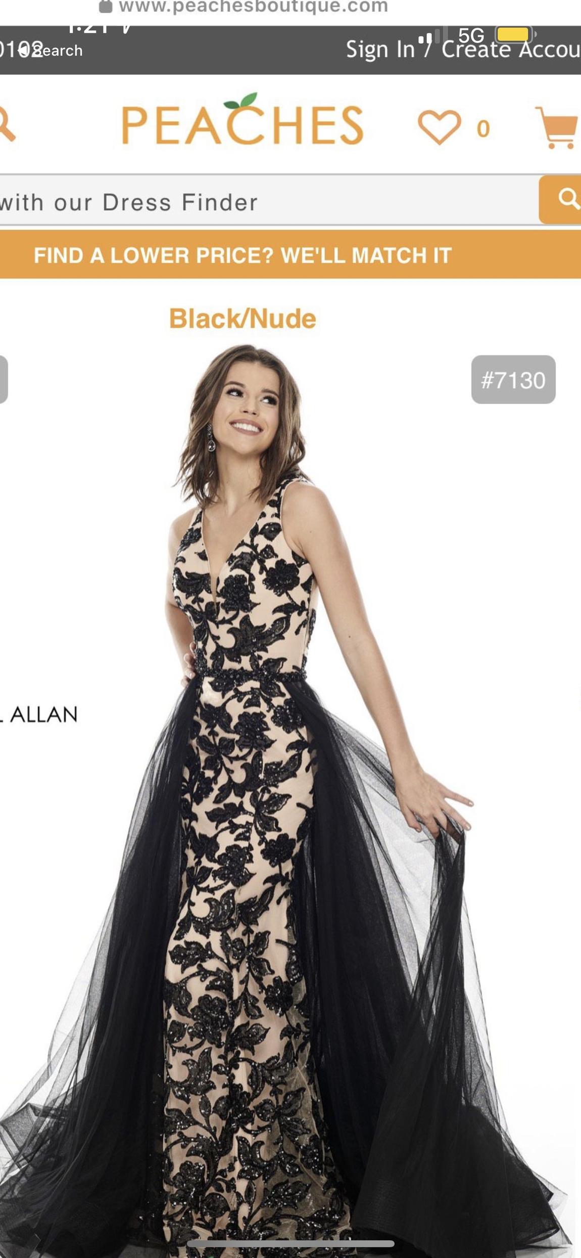 Rachel Allan Size 14 Prom Lace Black Mermaid Dress on Queenly