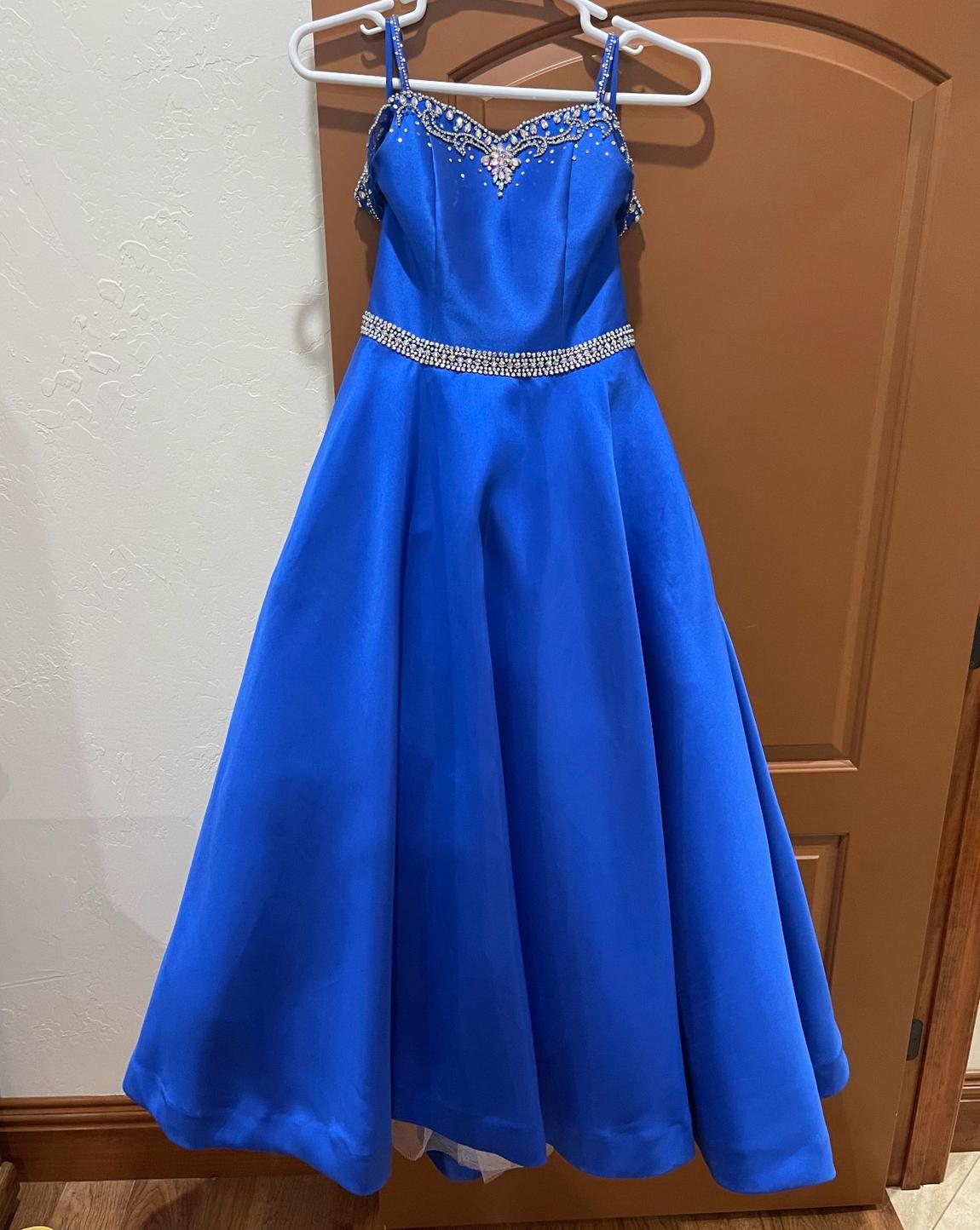 Ritzee Girls Size 14 Royal Blue Ball Gown on Queenly