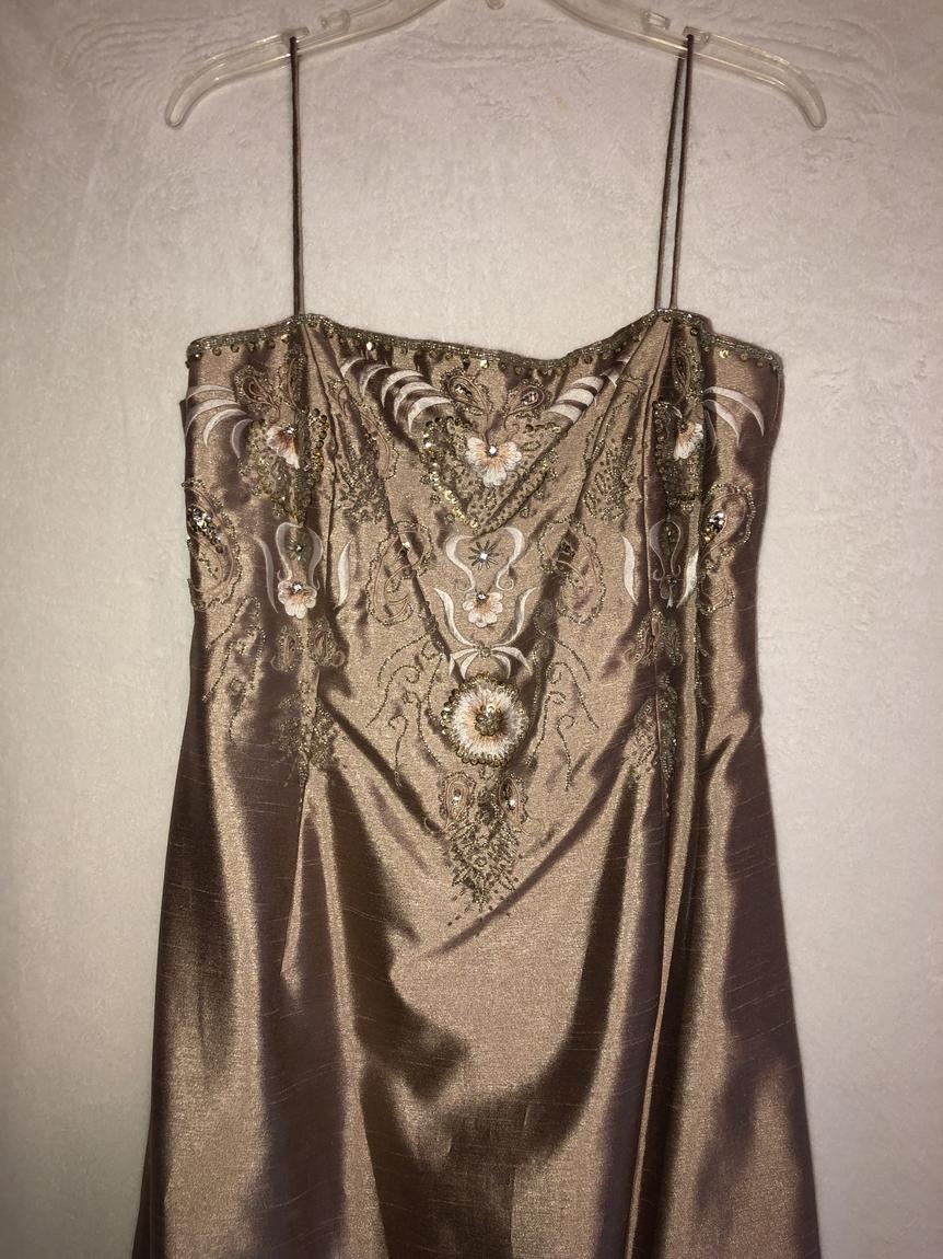 Size 14 Gold Floor Length Maxi on Queenly