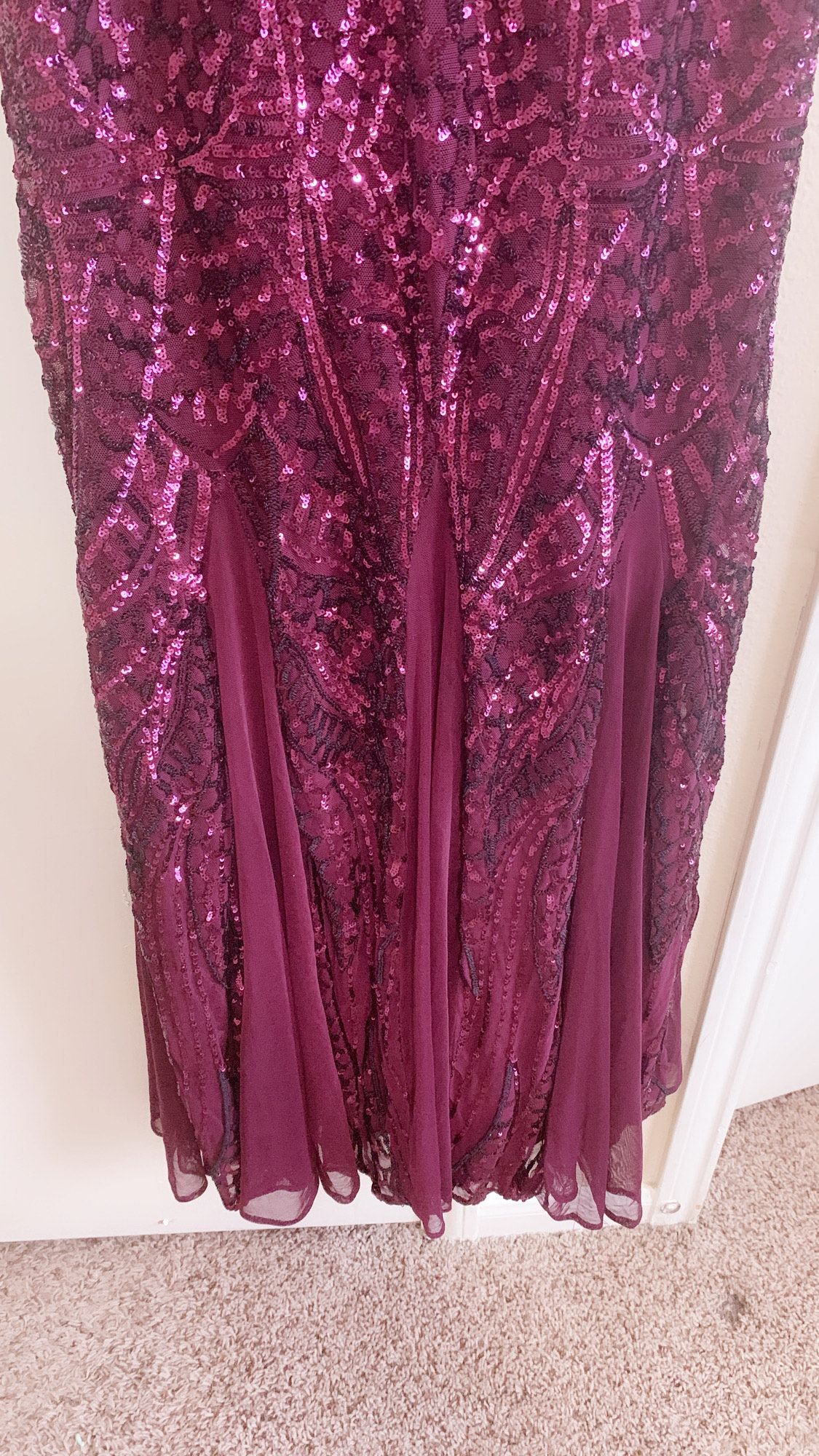 Size 10 Lace Purple A-line Dress on Queenly