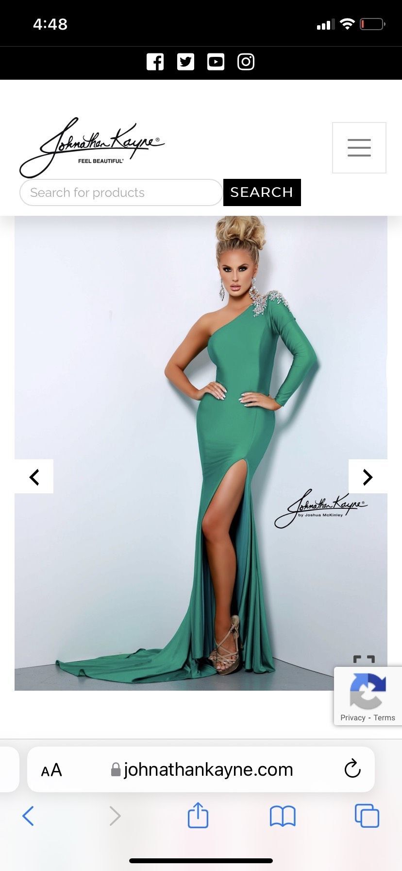 Johnathan Kayne Size 0 Prom Green Side Slit Dress on Queenly