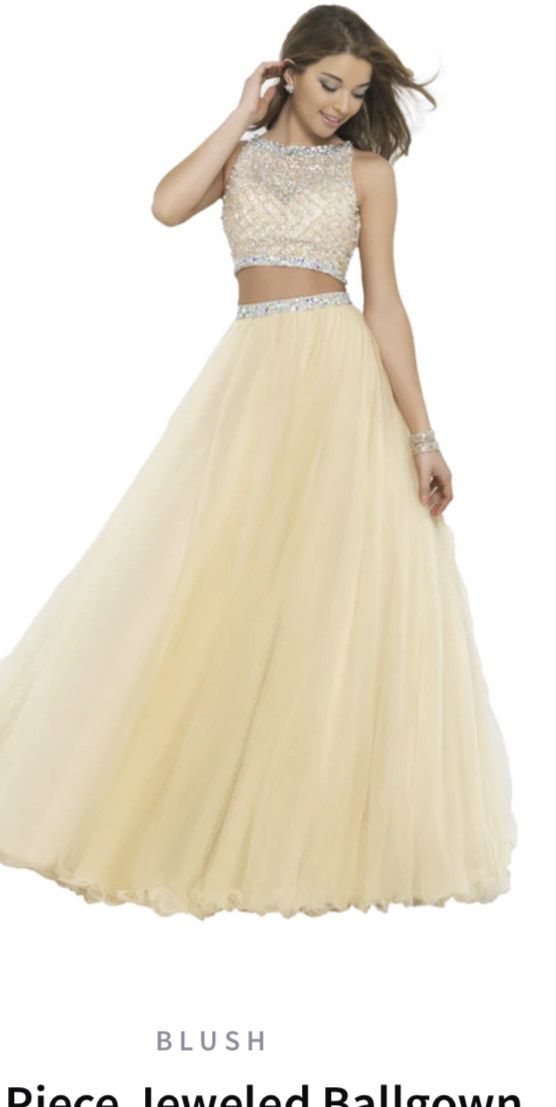 Blush Prom Size 0 Nude Ball Gown on Queenly