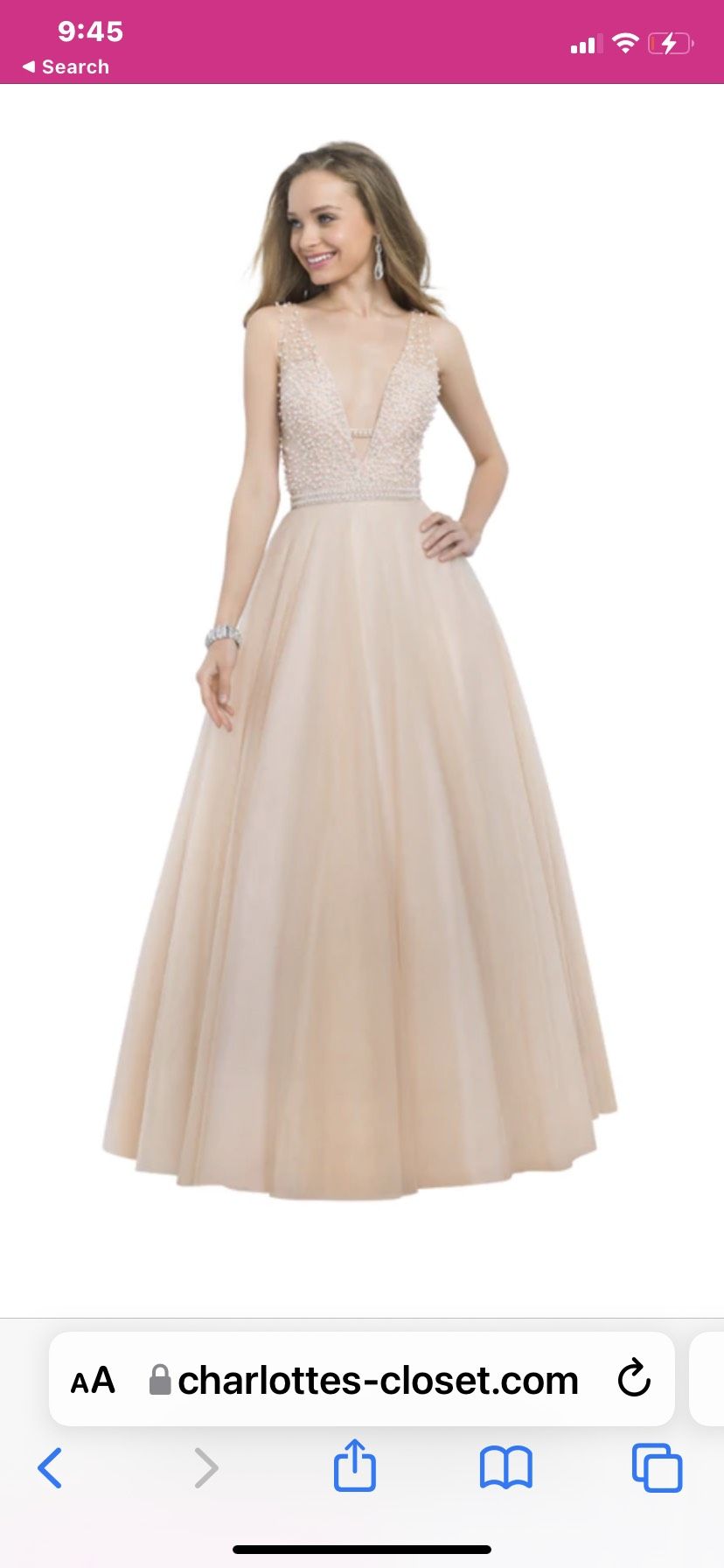 Blush Prom Size 2 Nude Ball Gown on Queenly