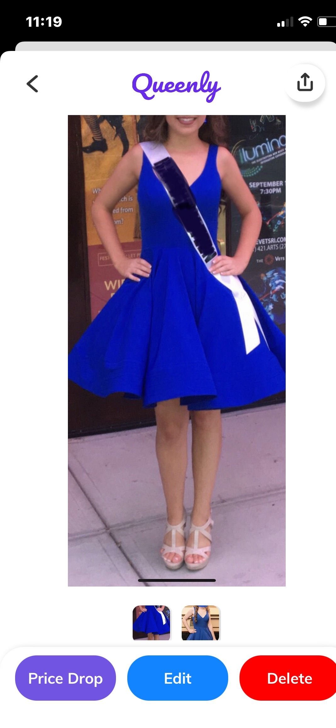 Size 2 Pageant Blue A-line Dress on Queenly