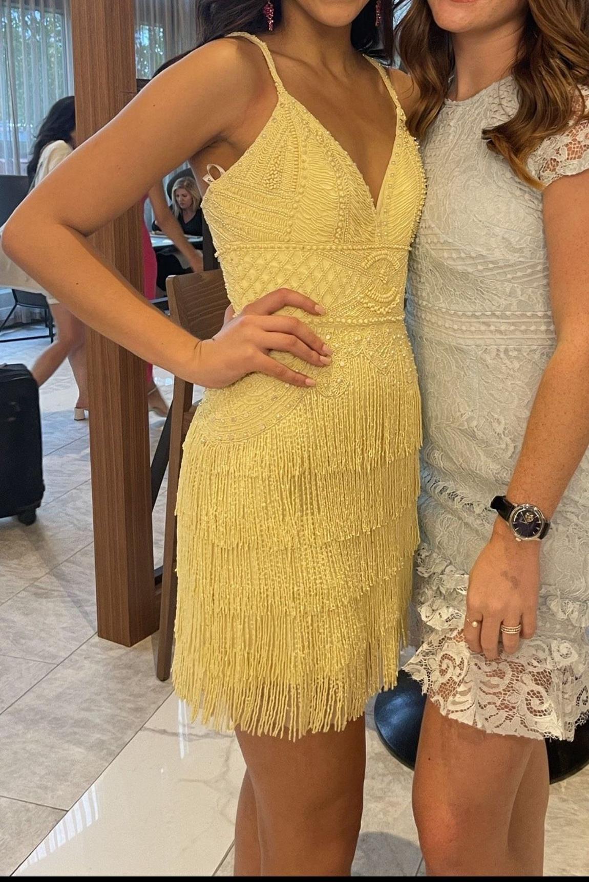Sherri Hill Size 0 Yellow Cocktail Dress on Queenly