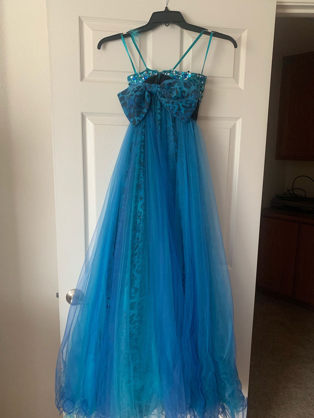 Jovani Size 2 Prom Lace Blue Ball Gown on Queenly