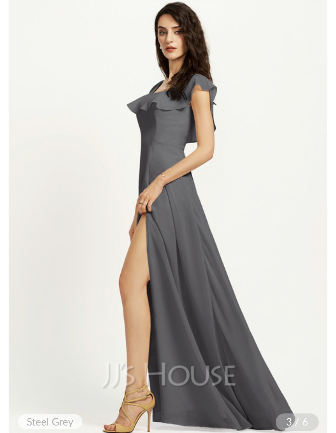 JJ’S House Size 8 Silver A-line Dress on Queenly