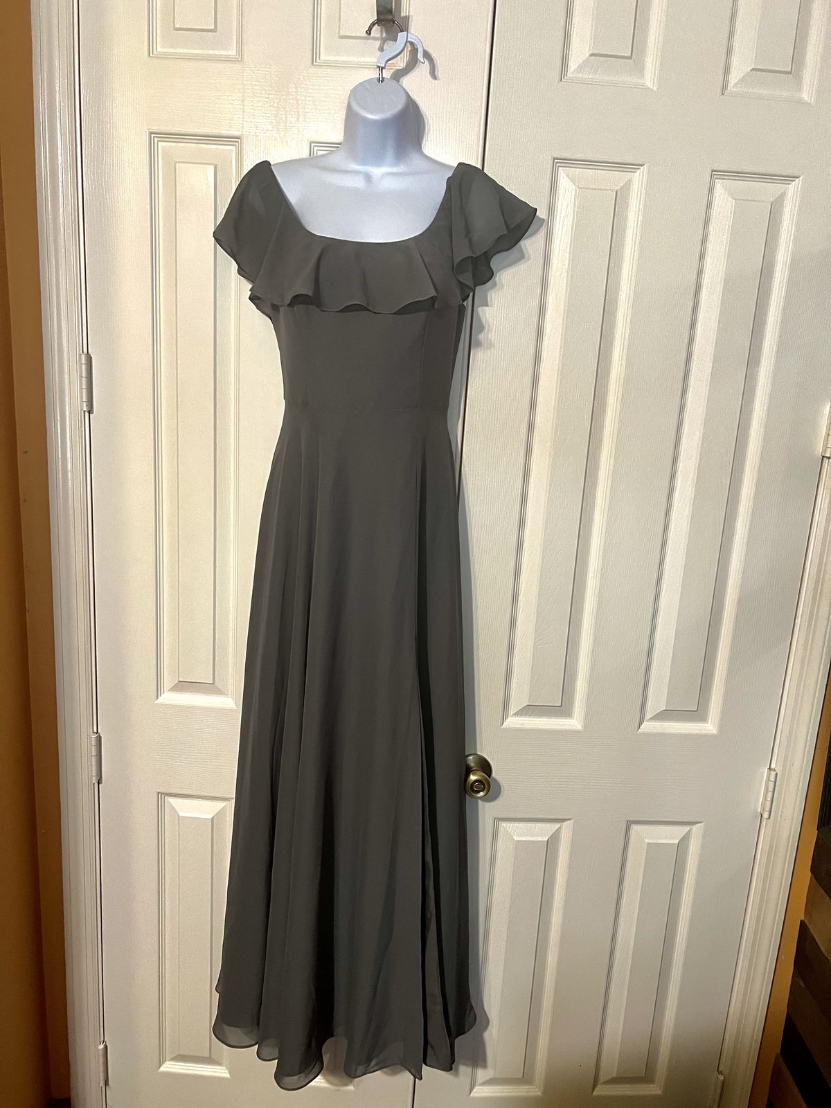 JJ’S House Size 8 Silver A-line Dress on Queenly