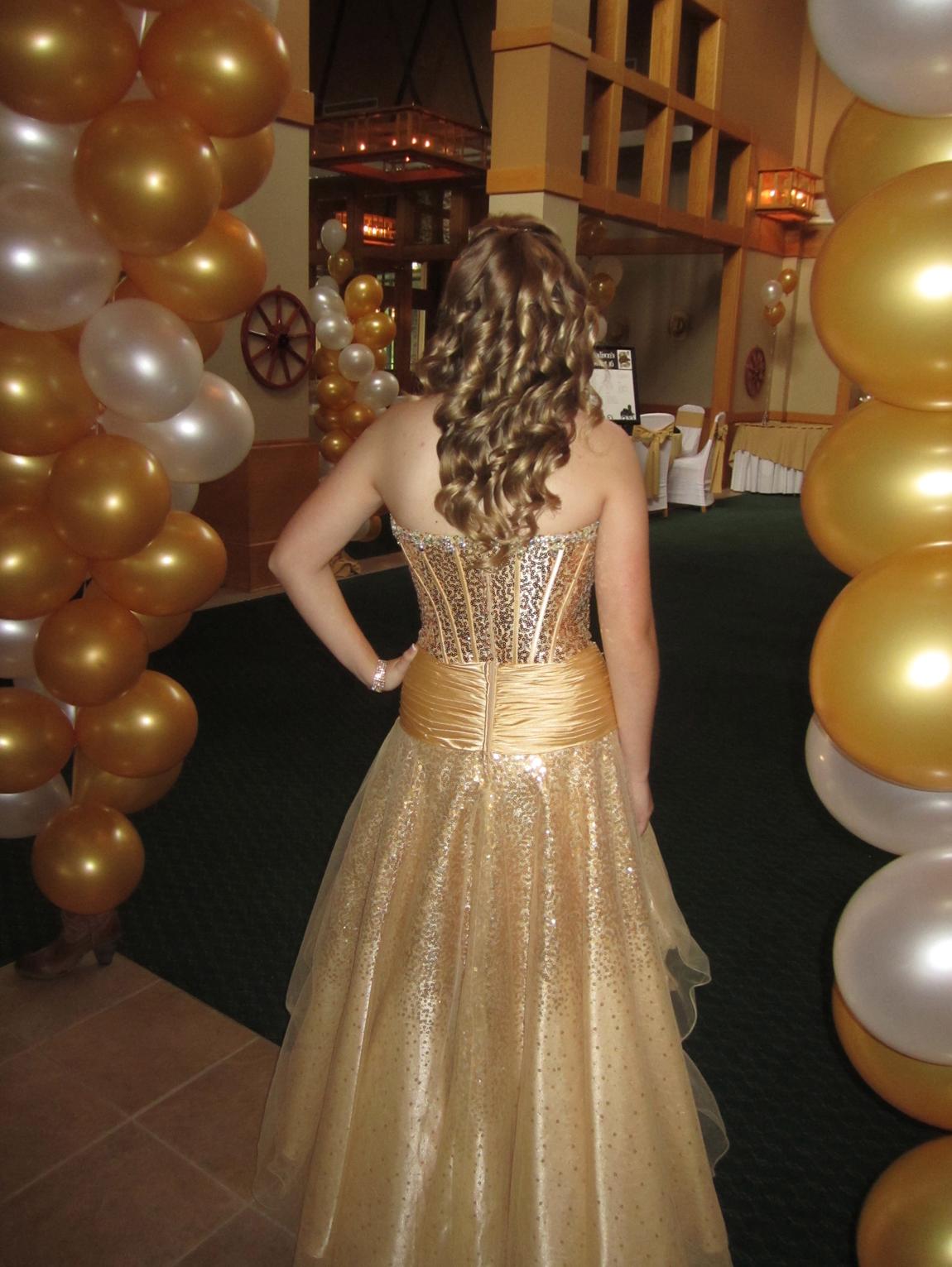 Clarisse Size 6 Prom Gold Ball Gown on Queenly