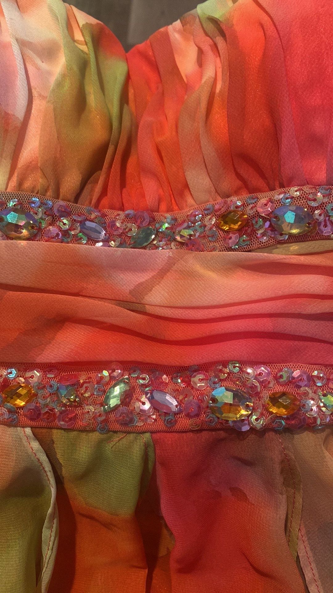 Morgan and Co Size 2 Fun Fashion Strapless Sequined Multicolor Cocktail Dress on Queenly