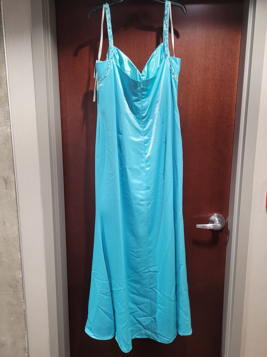 Style 9148 Faviana Plus Size 20 Prom Turquoise Blue Floor Length Maxi on Queenly