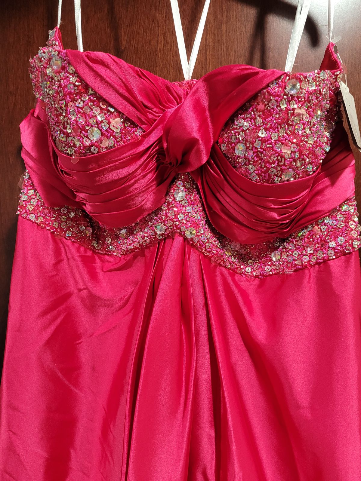 Style 75726K Mac Duggal Plus Size 20 Prom Sequined Hot Pink A-line Dress on Queenly