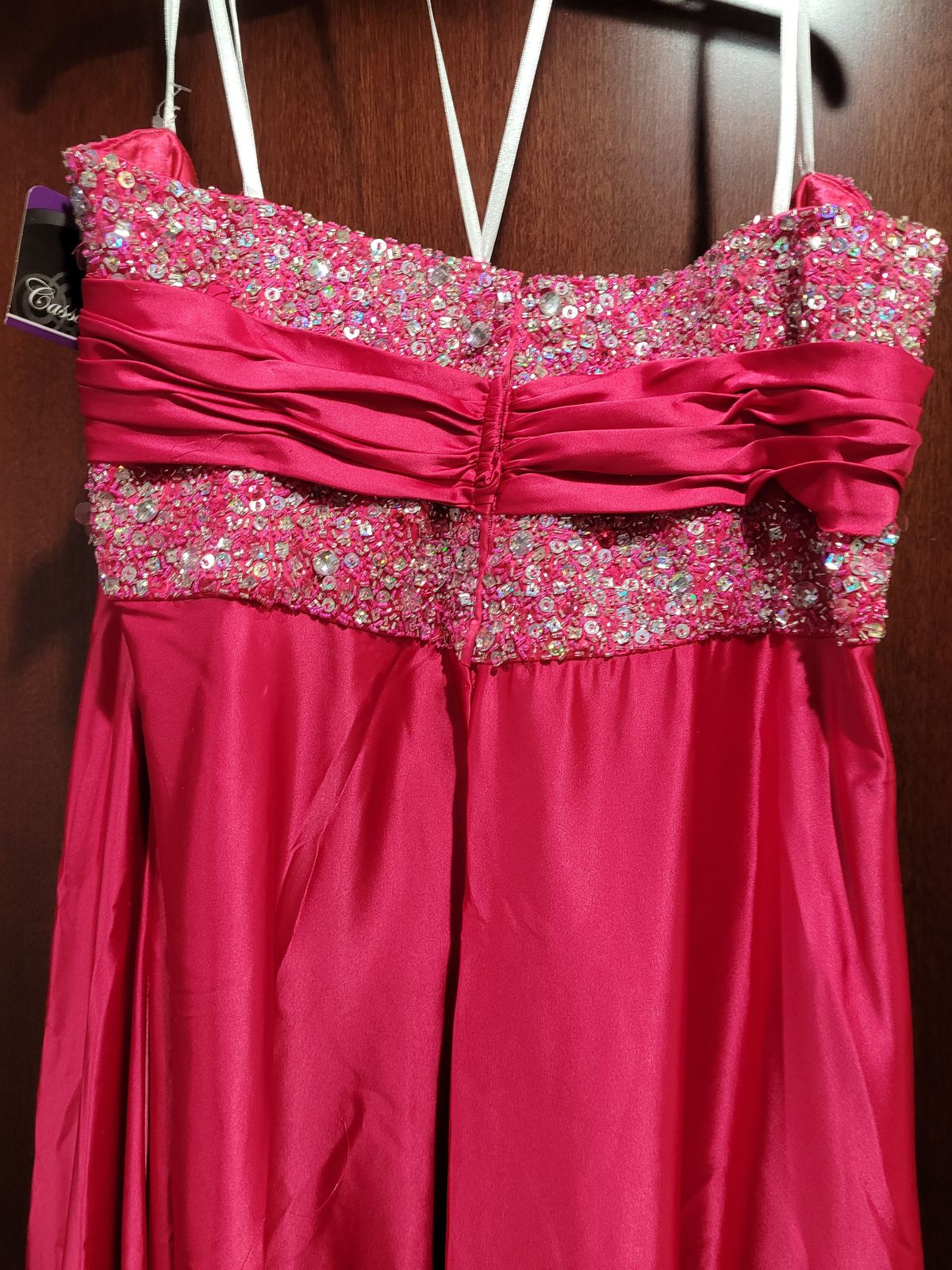 Style 75726K Mac Duggal Plus Size 20 Prom Sequined Hot Pink A-line Dress on Queenly