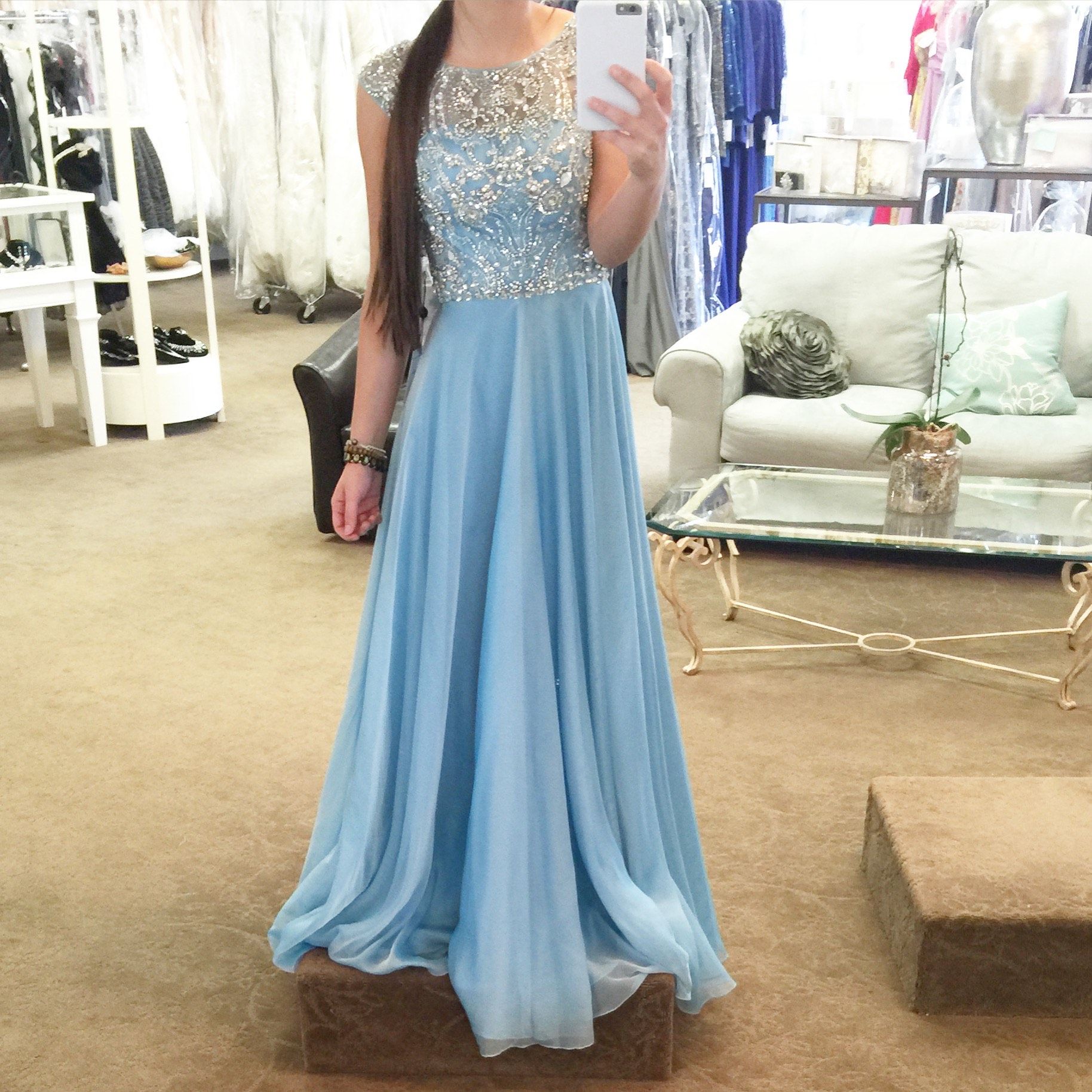 Sherri Hill Size 4 Prom Light Blue A-line Dress on Queenly