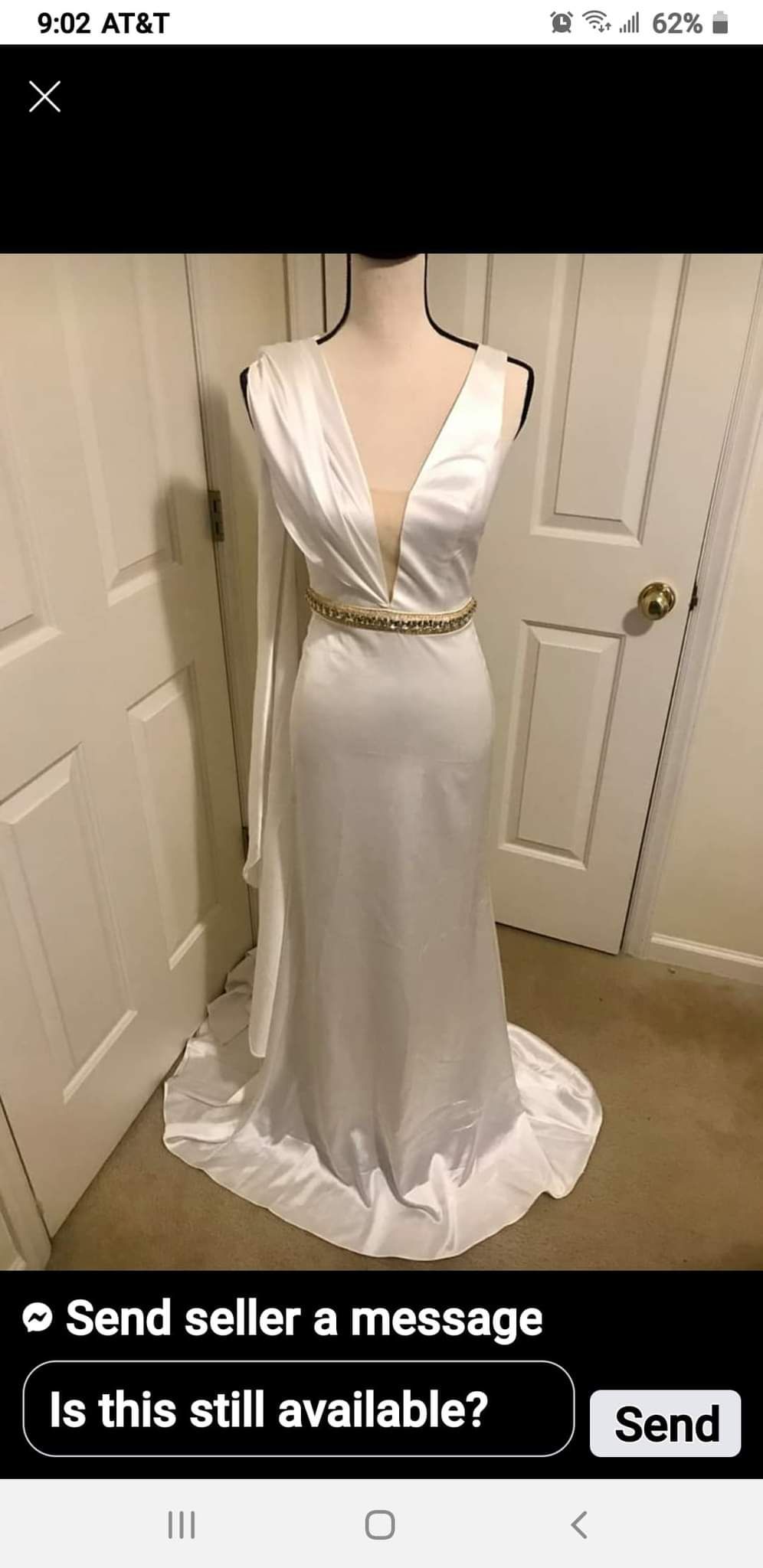 McDougal  Size 4 Satin White Ball Gown on Queenly