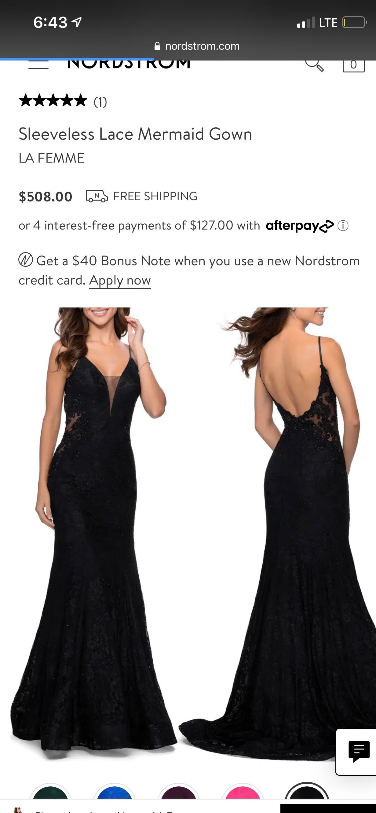 La Femme Size 6 Black Mermaid Dress on Queenly
