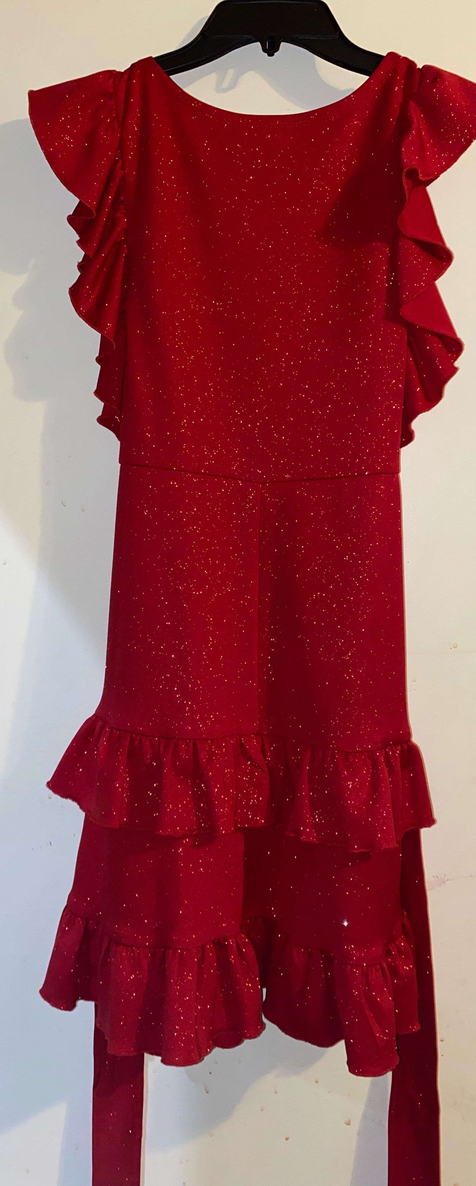 Girls Size 12 Pageant Red Cocktail Dress on Queenly