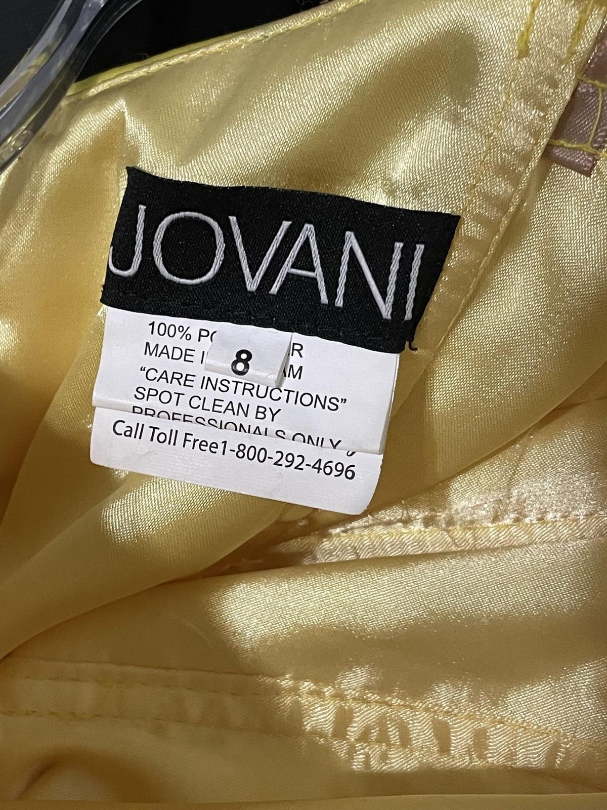 Jovani Size 0 Prom Strapless Yellow Ball Gown on Queenly