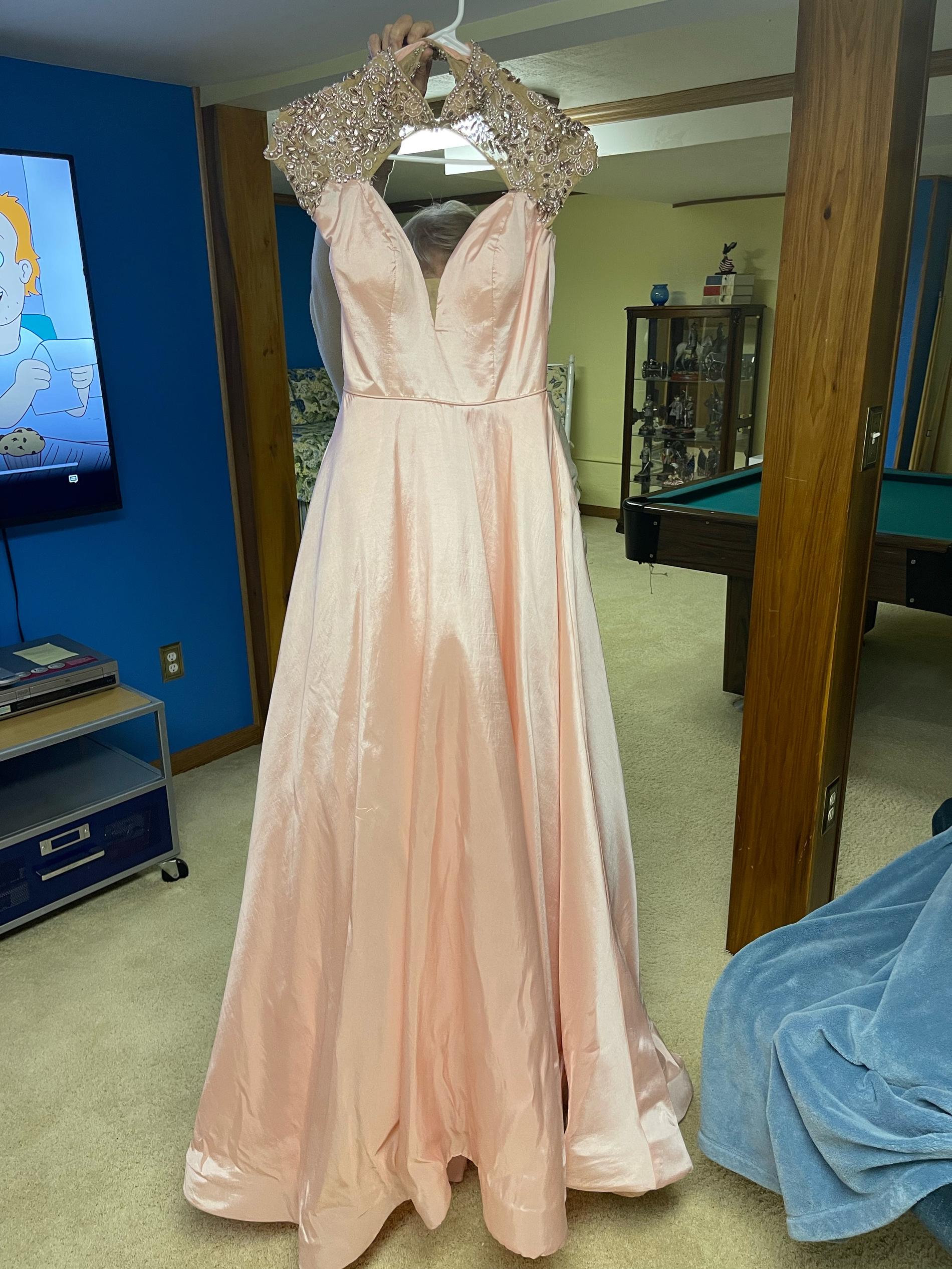 Sherri Hill Size 0 Satin Light Pink Ball Gown on Queenly