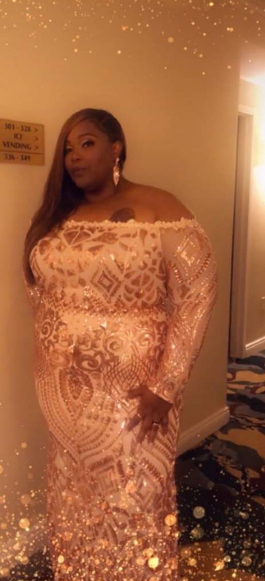 Plus Size 22 Rose Gold Mermaid Dress on Queenly