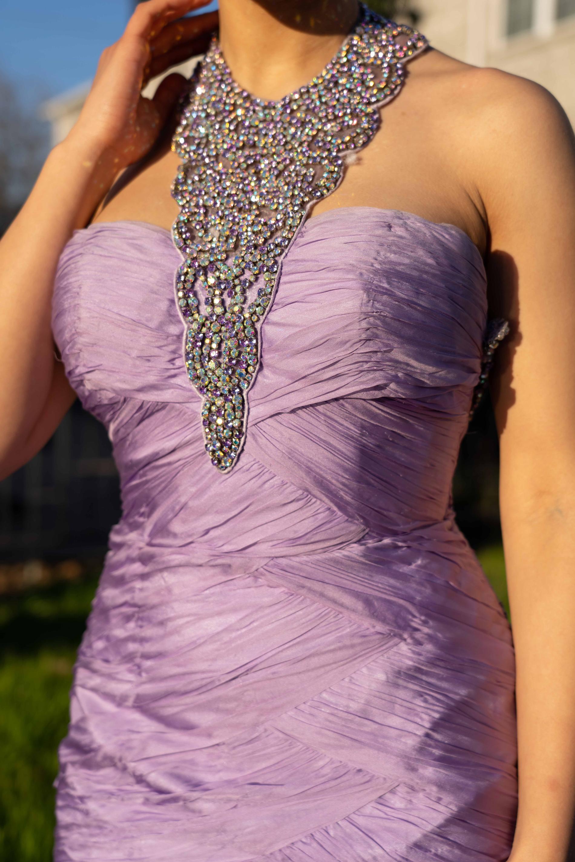 Mac Duggal Size 4 Purple Dress With Train on Queenly