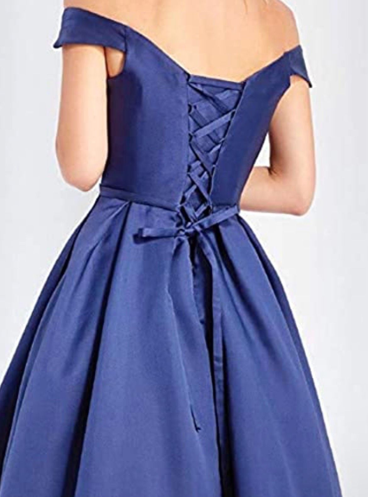 Size 4 Satin Navy Blue A-line Dress on Queenly
