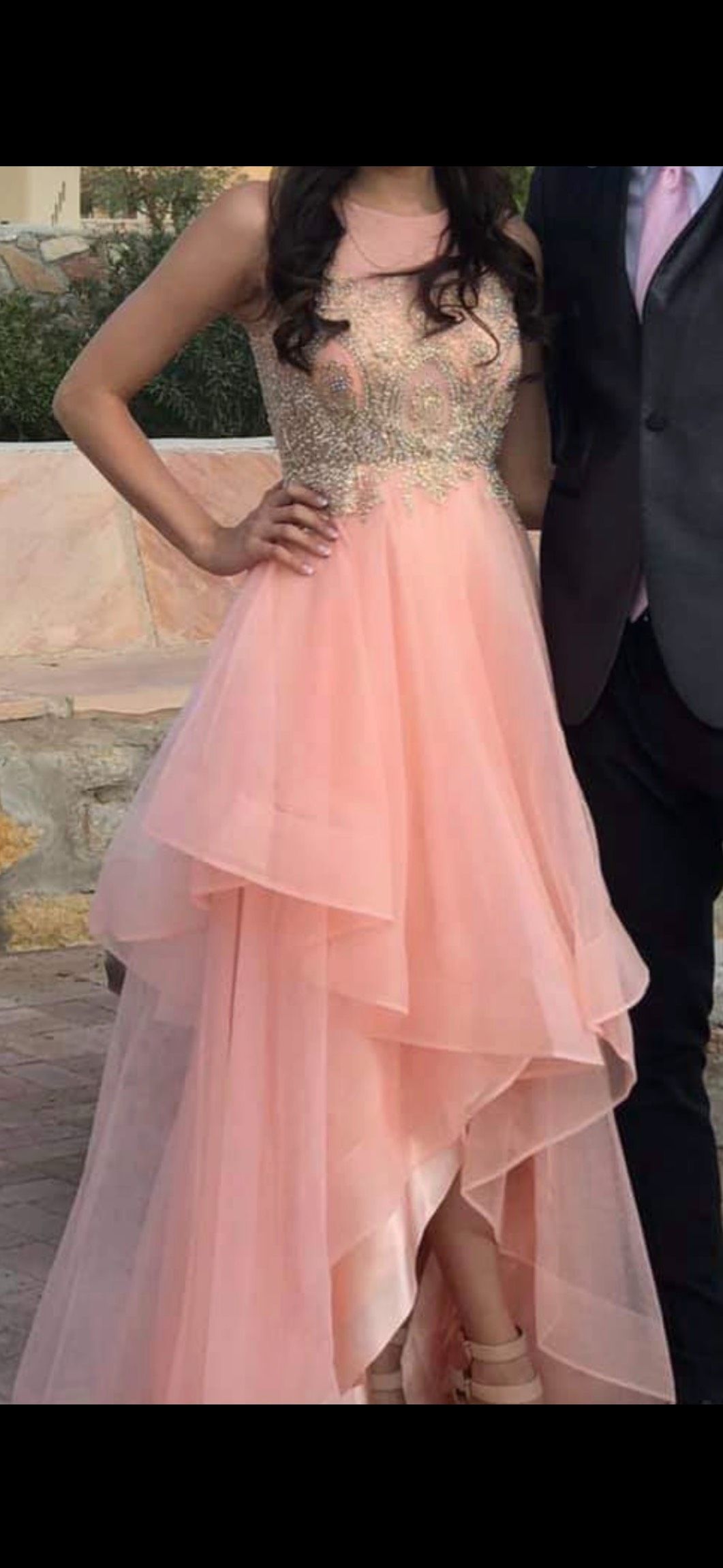 Size 0 Prom Coral Dress With Train on Queenly
