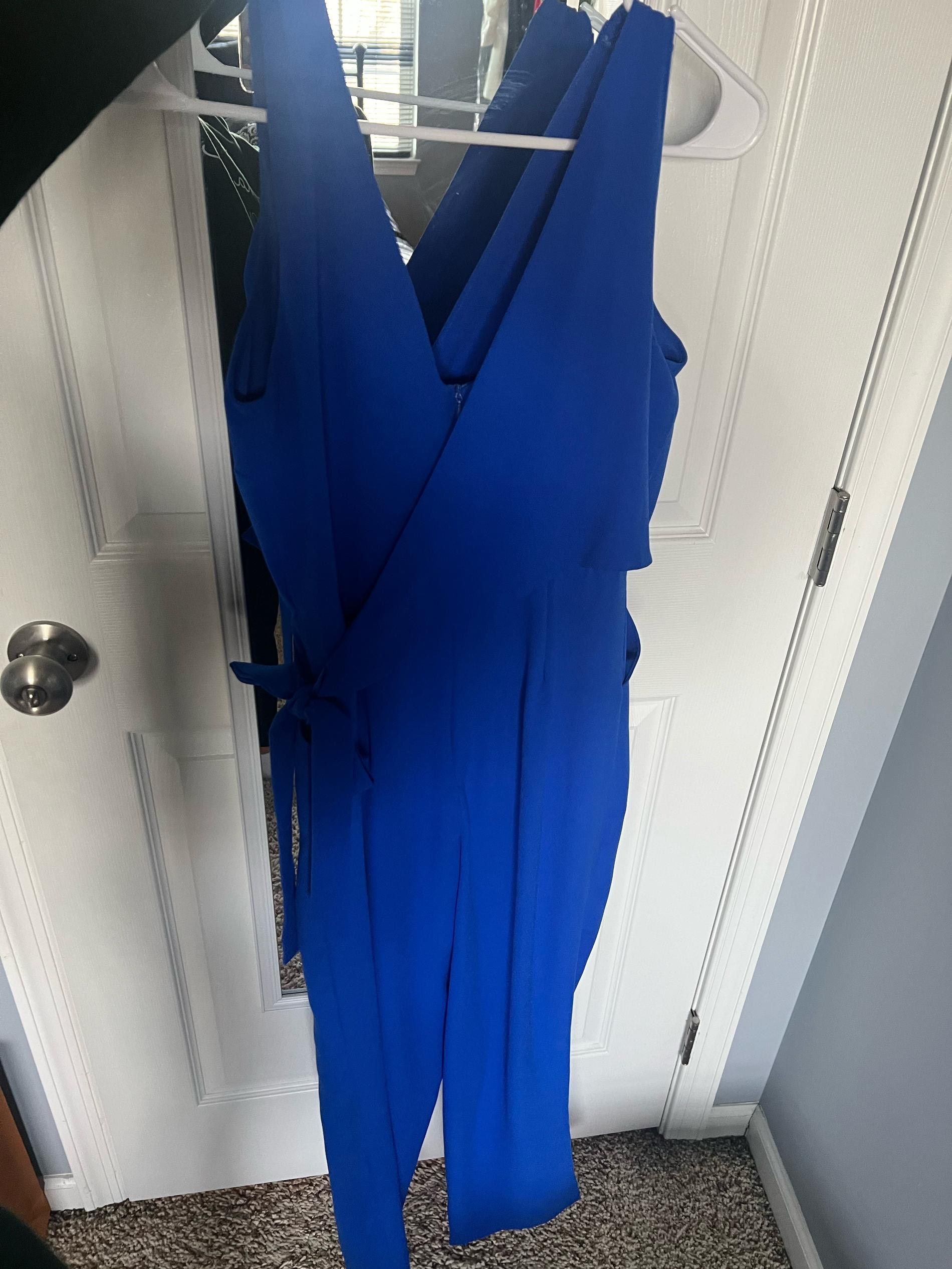 Size 0 Pageant Interview Blue Formal Jumpsuit on Queenly