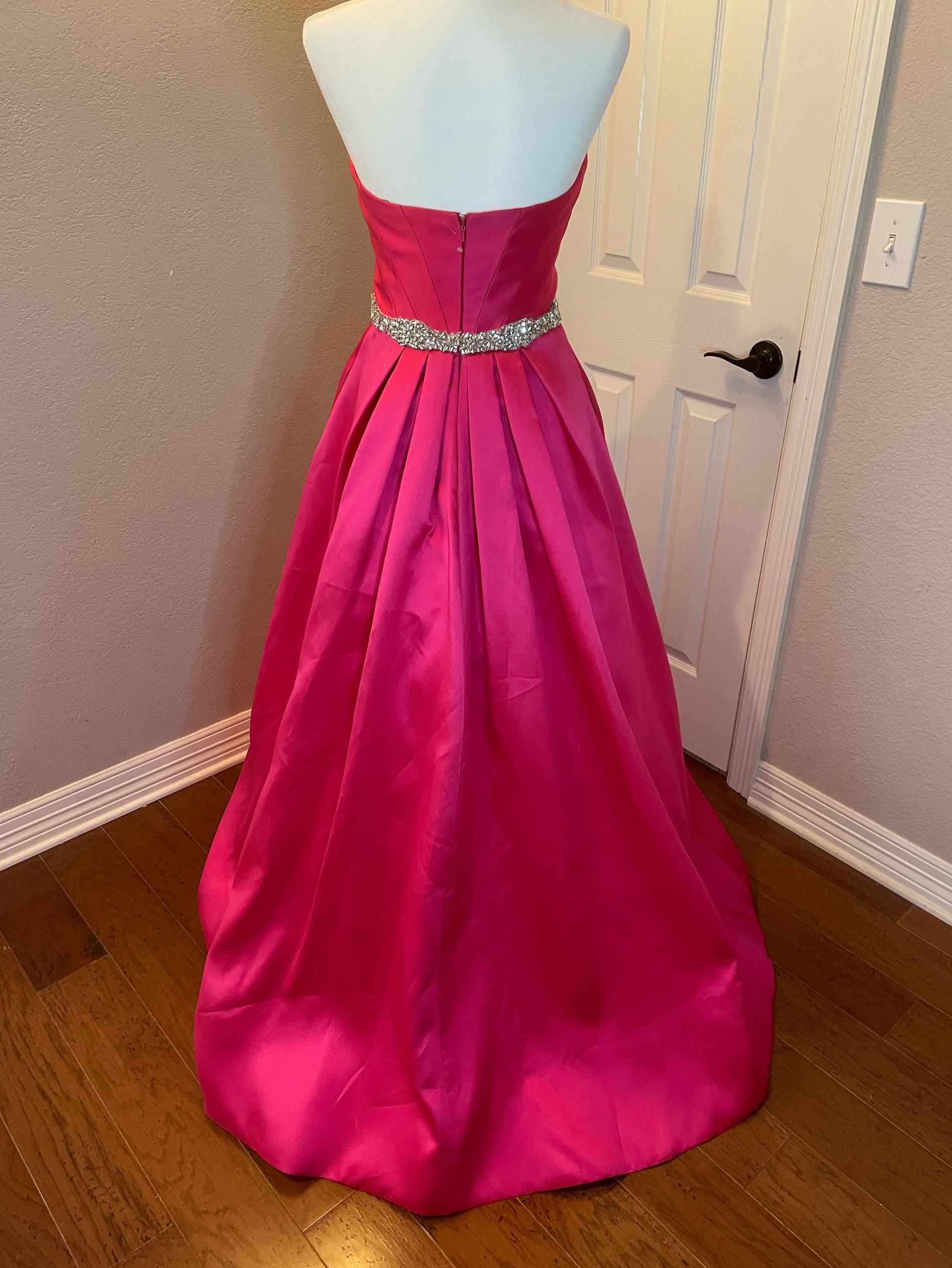 Blush Prom Size 6 Satin Hot Pink Ball Gown on Queenly