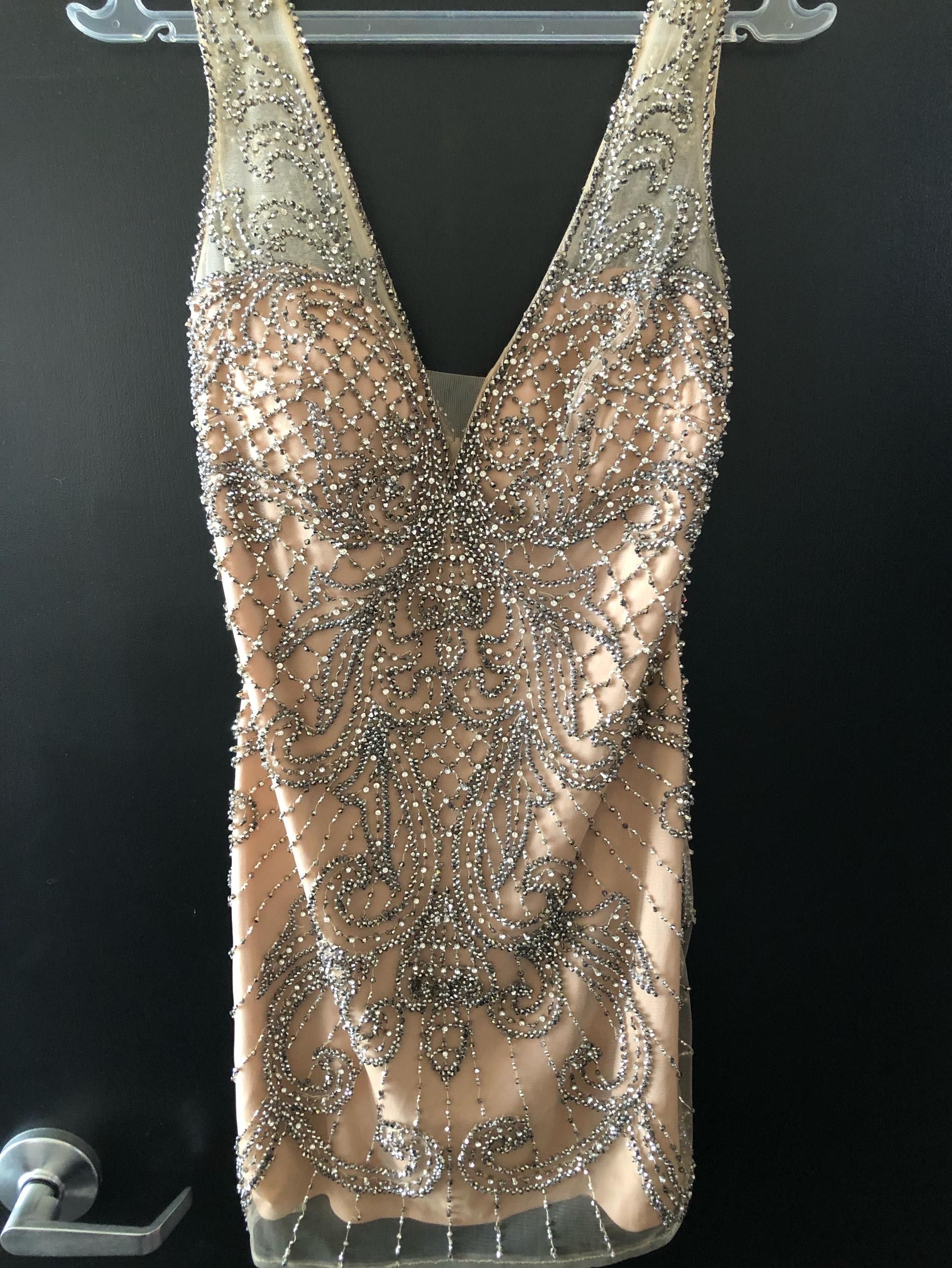 Jovani Size 12 Nude Cocktail Dress on Queenly