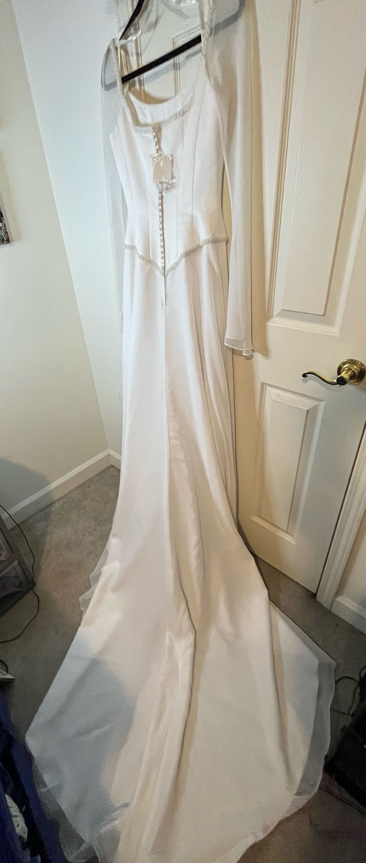 Michael Angelo Wedding Dress Size 10 Wedding White Dress With Train on Queenly