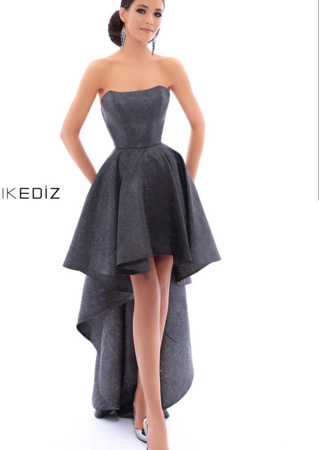 Tarik Ediz Size 0 Prom Strapless Sequined Light Blue A-line Dress on Queenly