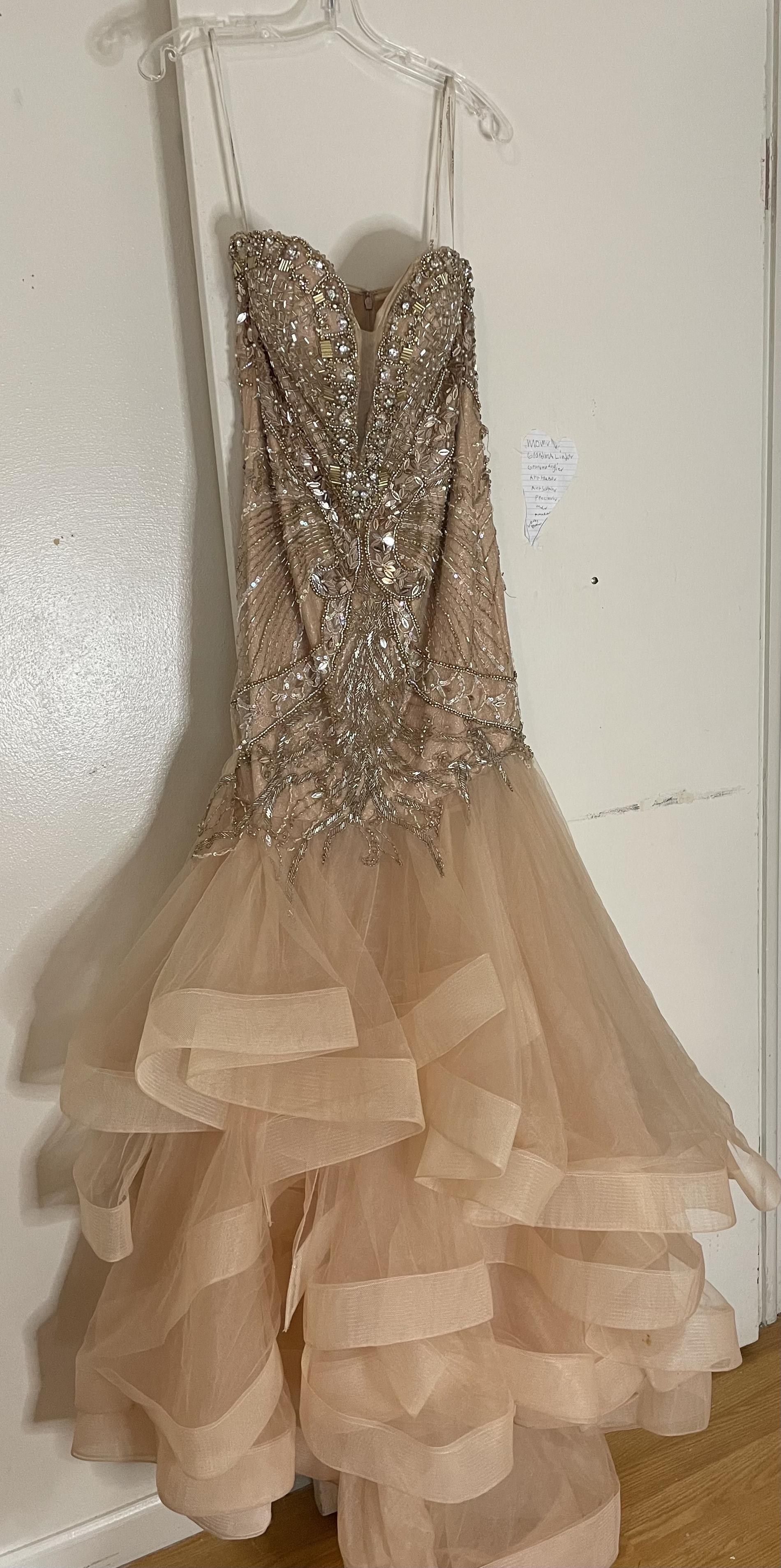 Jovani Size 8 Prom Rose Gold Dress With Train on Queenly