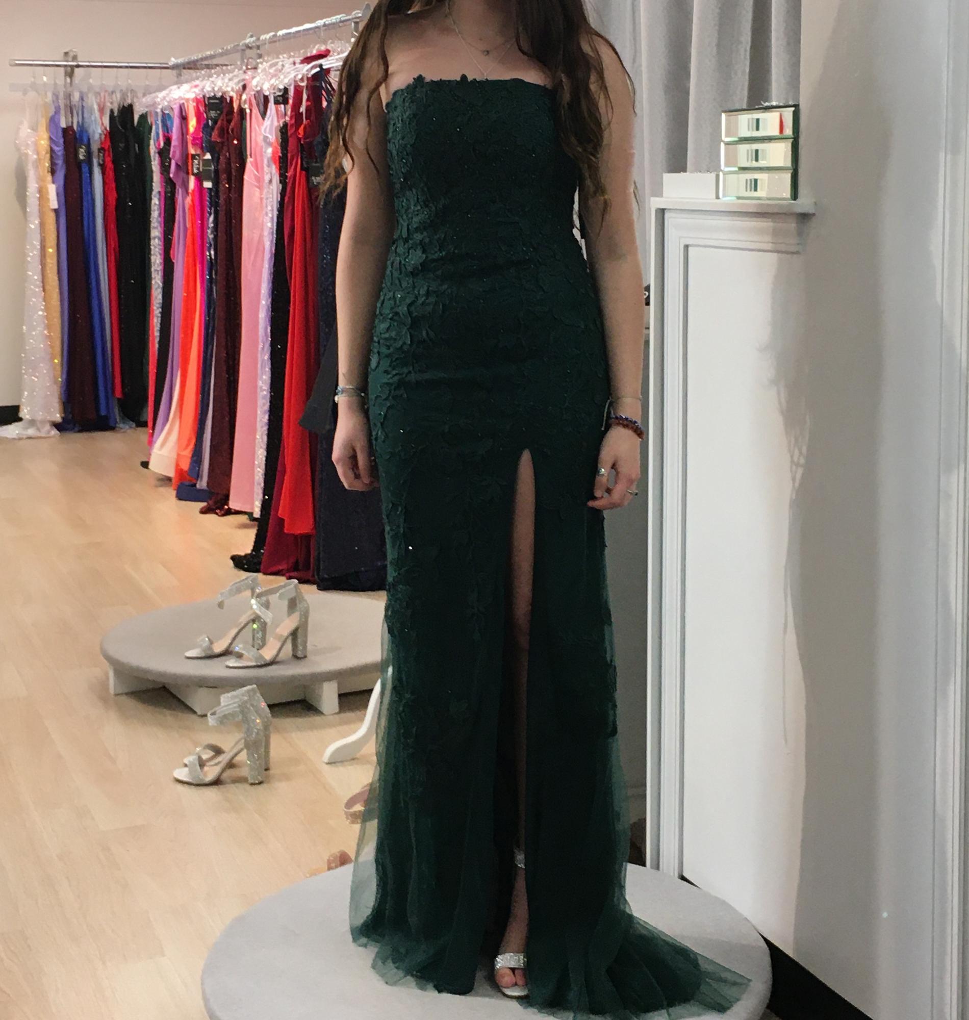 Size 2 Prom Green Floor Length Maxi on Queenly